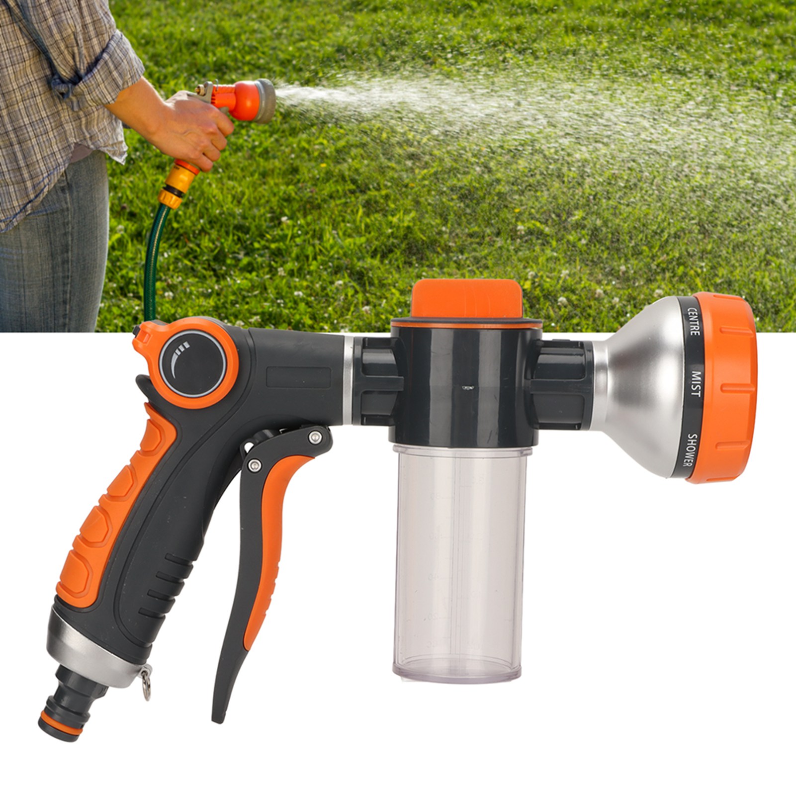 Neue Schaumsprühdüse Für Desinfektion, Reinigung, Insektenabwehr, Autowäsche Und Nährlösungen Multifunktionaler Hochdruck-wasserpistolenkopf Mit Frontschlüssel.