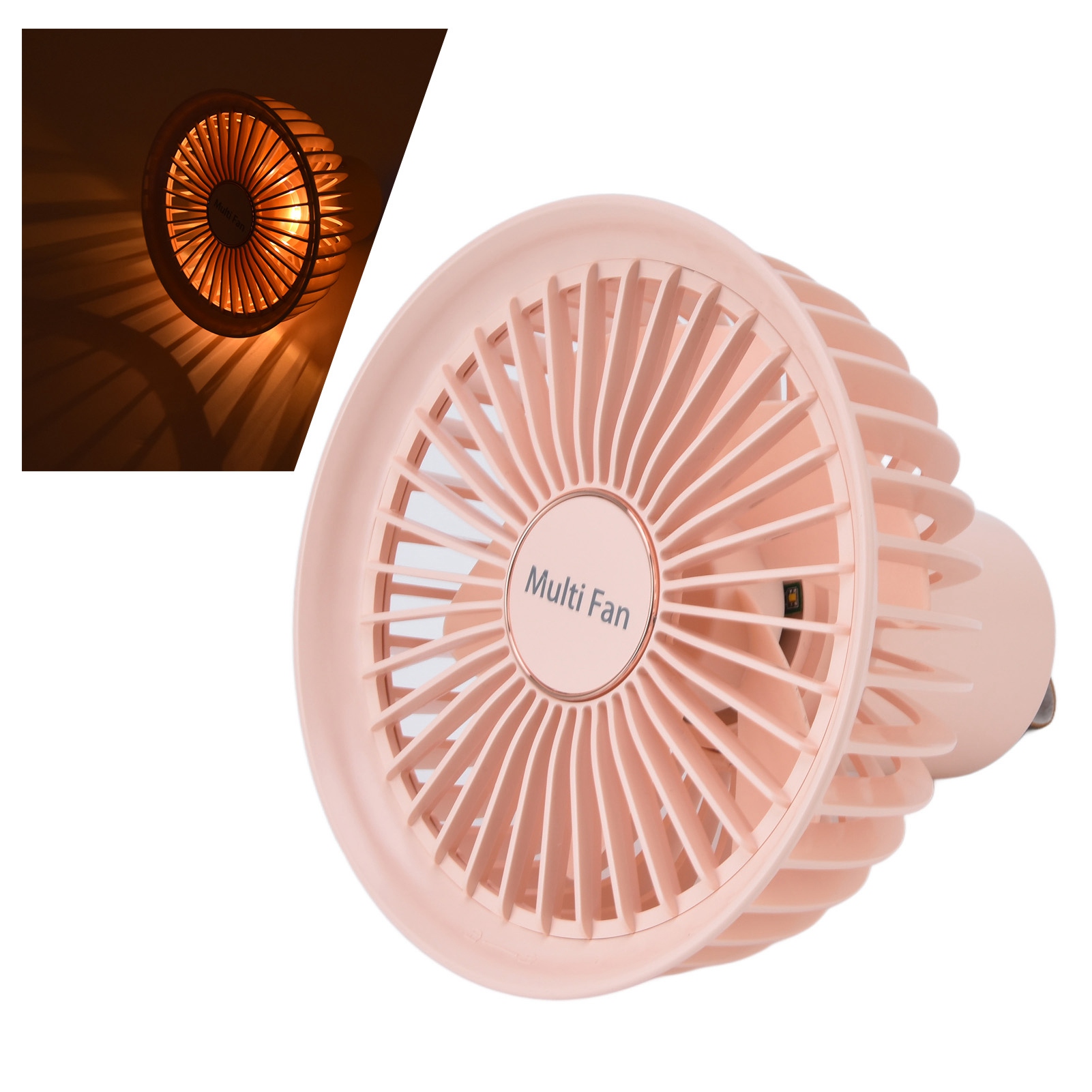 Multifunktionaler Hängeventilator Für Den Außenbereich, Tragbarer Ventilator, Usb-aufladbar, Pink