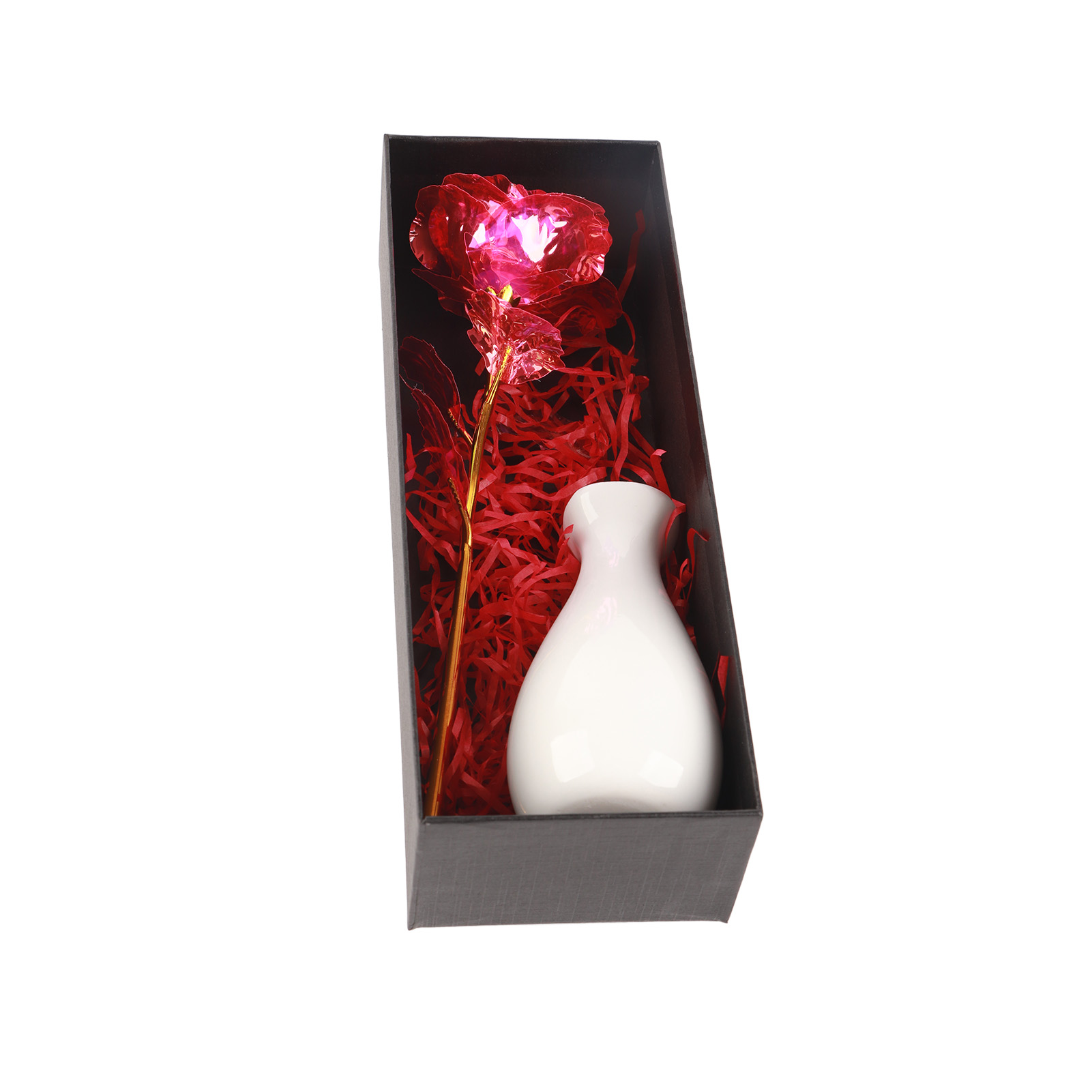 Goldblattrose, Geschenkbox Mit Funkelnder Goldblume, Geschenk Zum Valentinstag Oder Muttertag