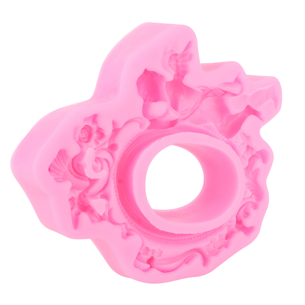 Europäischer Engel-bilderrahmen, Diy-silikonform Für Fondant-, Schokoladen- Und Tortendekoration, Rosa