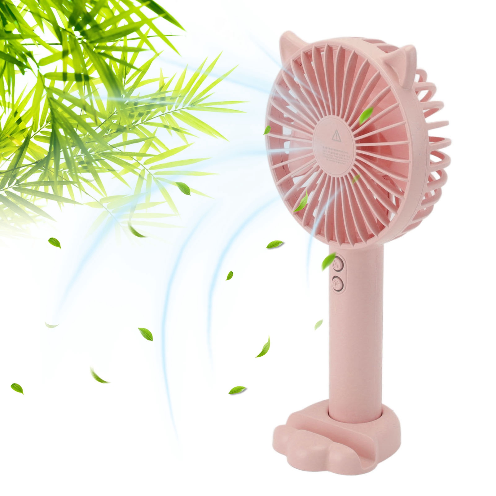 Mini-tragbarer, Wiederaufladbarer, Niedlicher, Pinkfarbener Ventilator Im Taschenformat, Ideal Für Studenten, Studentenwohnheime, Büros Und Desktop-computer.