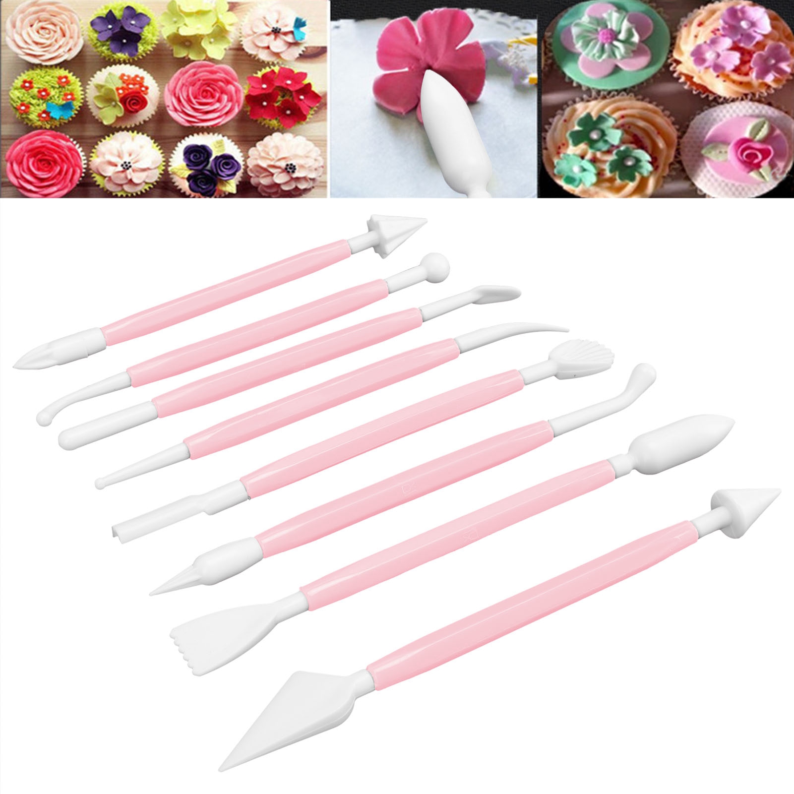 8-teiliges Fondant- Und Tortendekorations-set: Gravurstift, Diy-backzubehör, Rosa