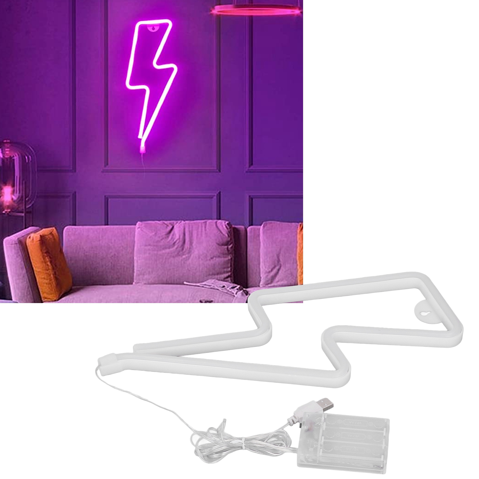 Leuchtend Pinke Led-neon-dekorationslampe, Usb-batteriebetrieb, Ideal Für Wand- Und Schlafzimmerdekoration.
