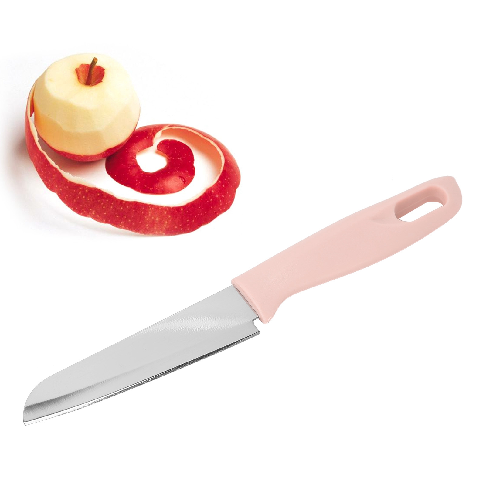 Tragbares Küchenmesser Aus Edelstahl, Obst- Und Melonenschneider Mit Scheide, Für Den Hausgebrauch, Rosa