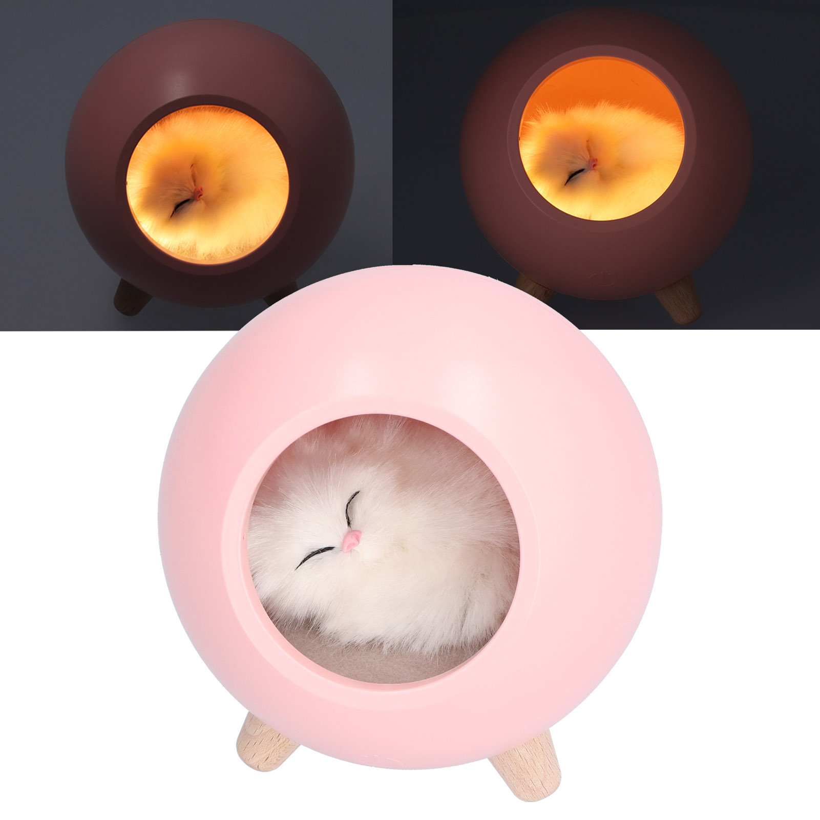 Usb-stimmungslampe Fürs Kinderzimmer, Rosa Led-nachtlicht Mit Cartoon-motiv, Zum Schlafen.