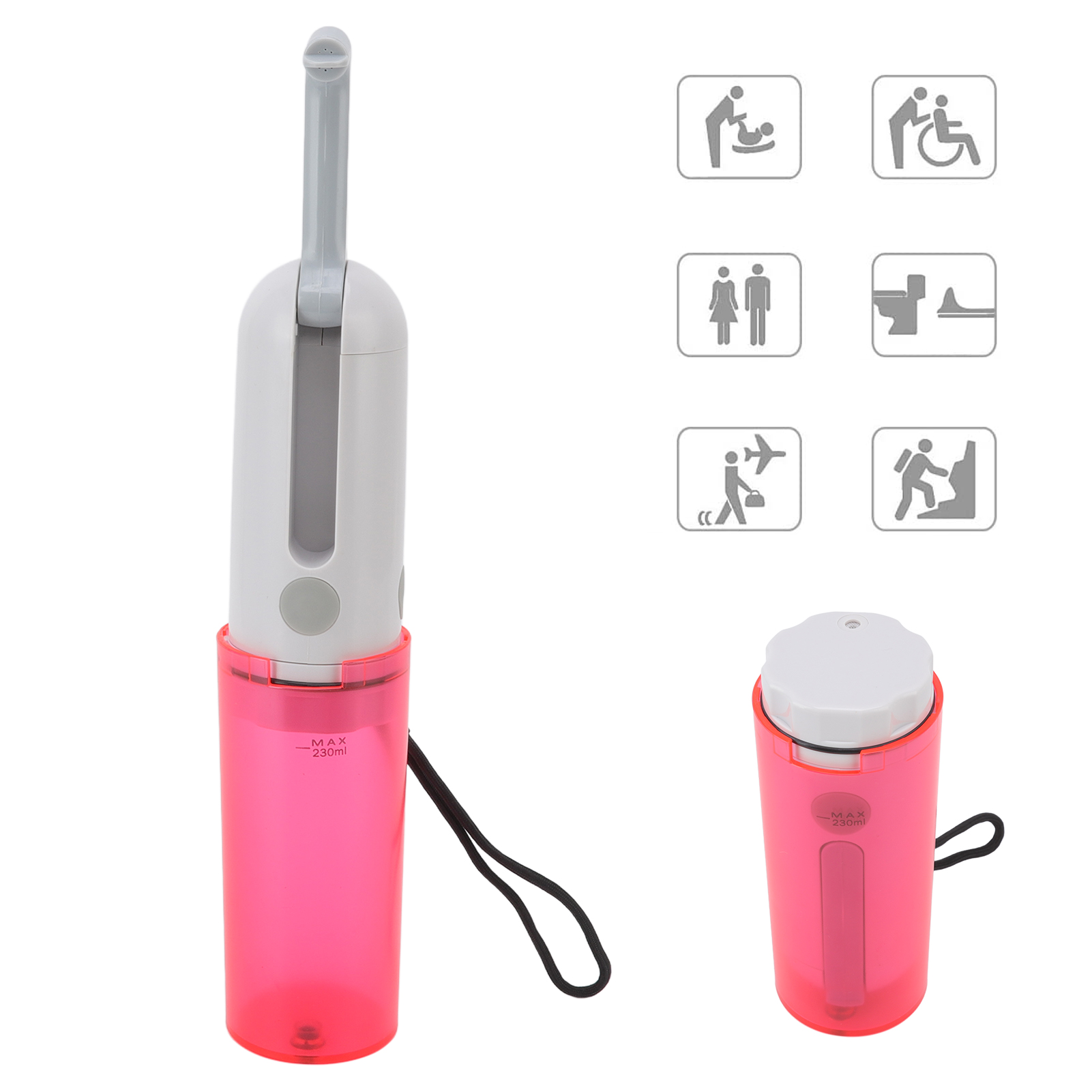 Tragbares Elektrisches Bidet, Leicht Zu Transportieren Auf Reisen, Elektrische Handwaschflasche, 230 Ml.