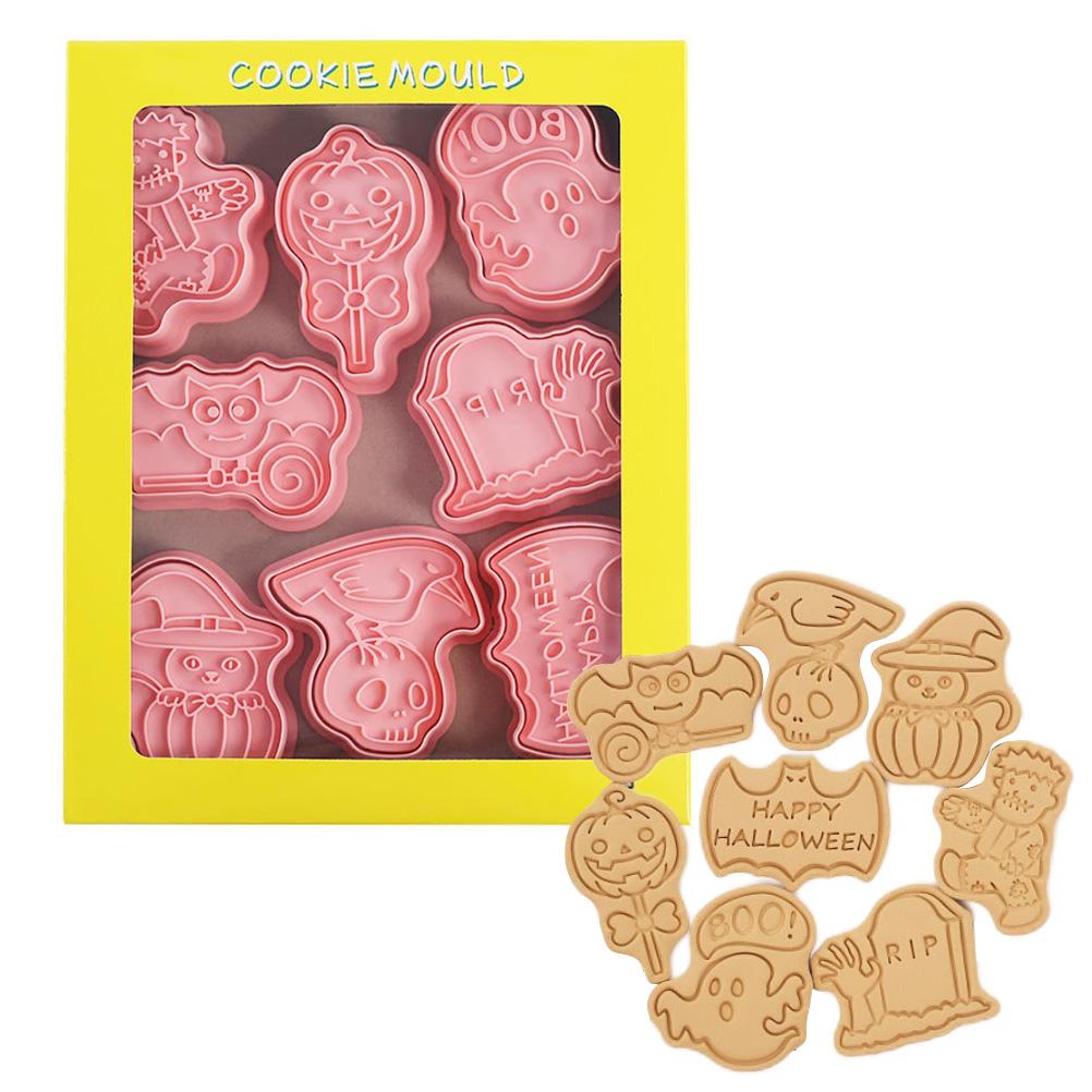 Set Mit 8 3d-gebäckwerkzeugen Für Halloween/thanksgiving, Inklusive Press- Und Formwerkzeugen, D-modell (wie Abgebildet).