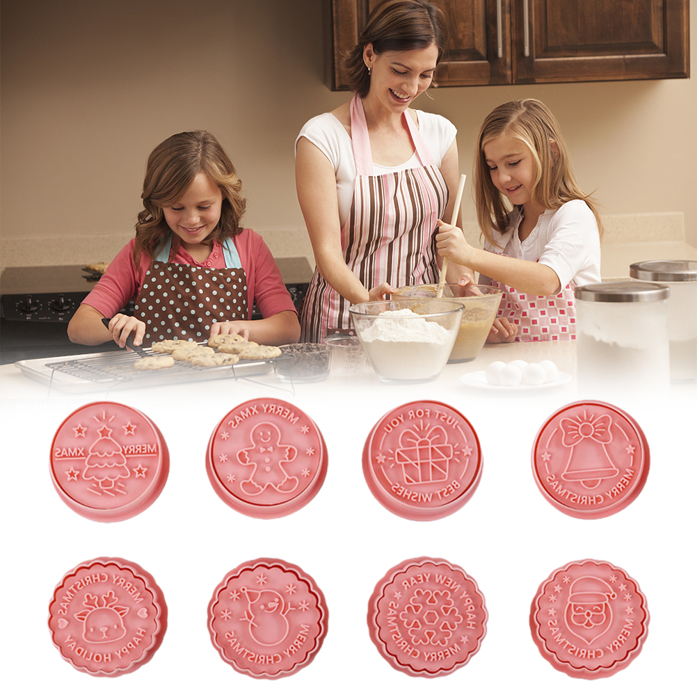Set Mit 8 3d-weihnachts-zuckerpaste-backwerkzeugen, Keksform, Weihnachtsstil E (8-teiliges Set Wie Abgebildet)