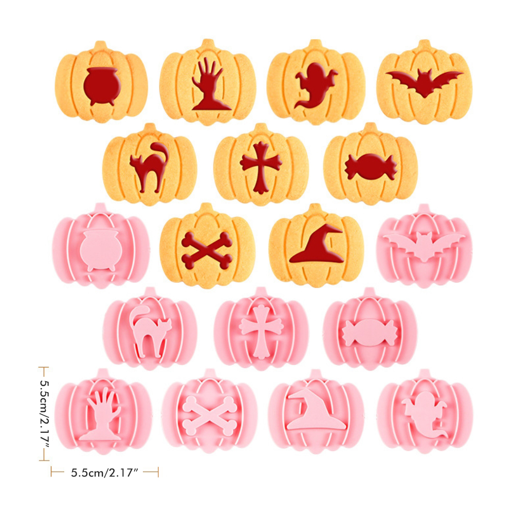 3d-kürbis-sandwich-keksform Für Halloween (9 Teile) - Diy-kekspresse - Prägeform Zum Backen (wie Abgebildet)