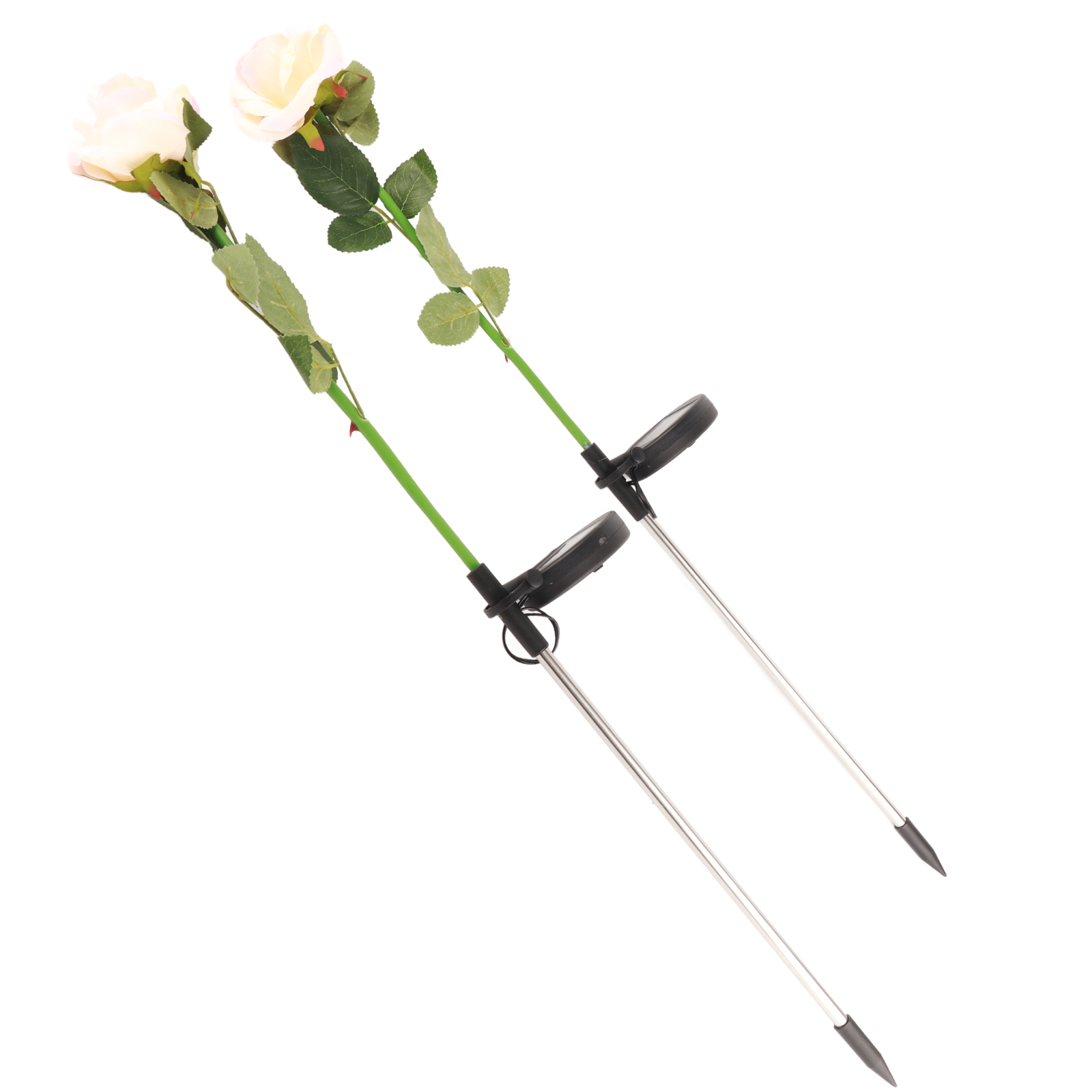 Rosafarbene Einzelkopflampe In Form Einer Rose, Außenbeleuchtung Für Rasen, Garten Und Landschaftsgestaltung