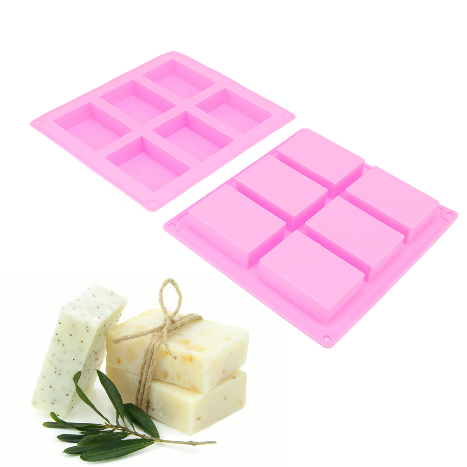 Seifenform Mit 6 Mulden, Kuchenseifenform, Silikon-seifenform Mit Geprägtem Muster, Silikon-backwerkzeug, Rosa