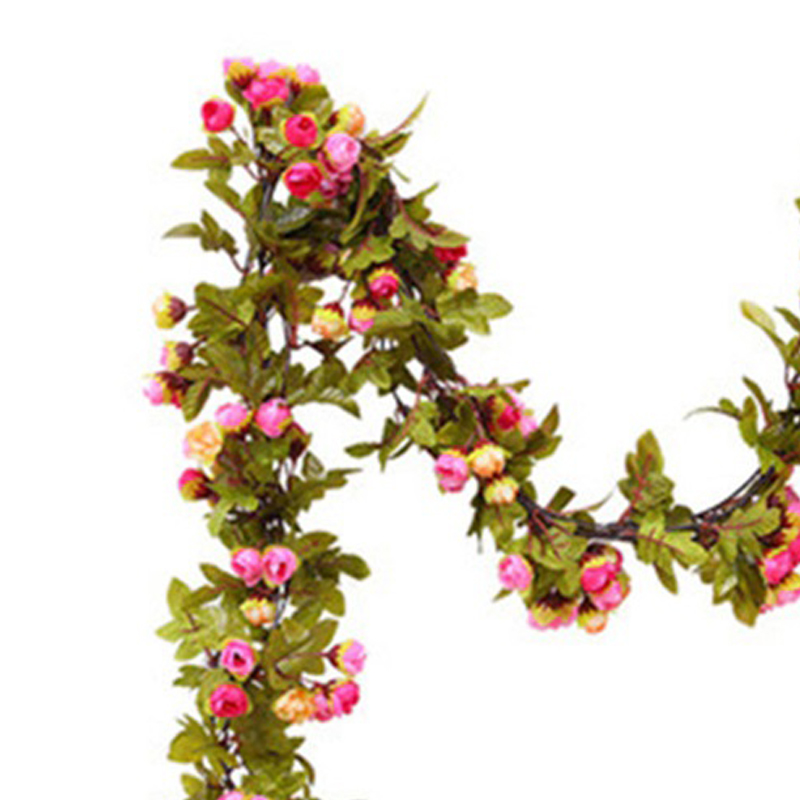 Künstliche Rosenranke, Künstliche Blumengirlande, Abdeckung Für Klimaanlagenkanäle, Deckendekoration, Kunststoff-rankengirlande, Kletterpflanzen, 42 Köpfe, Rosa.