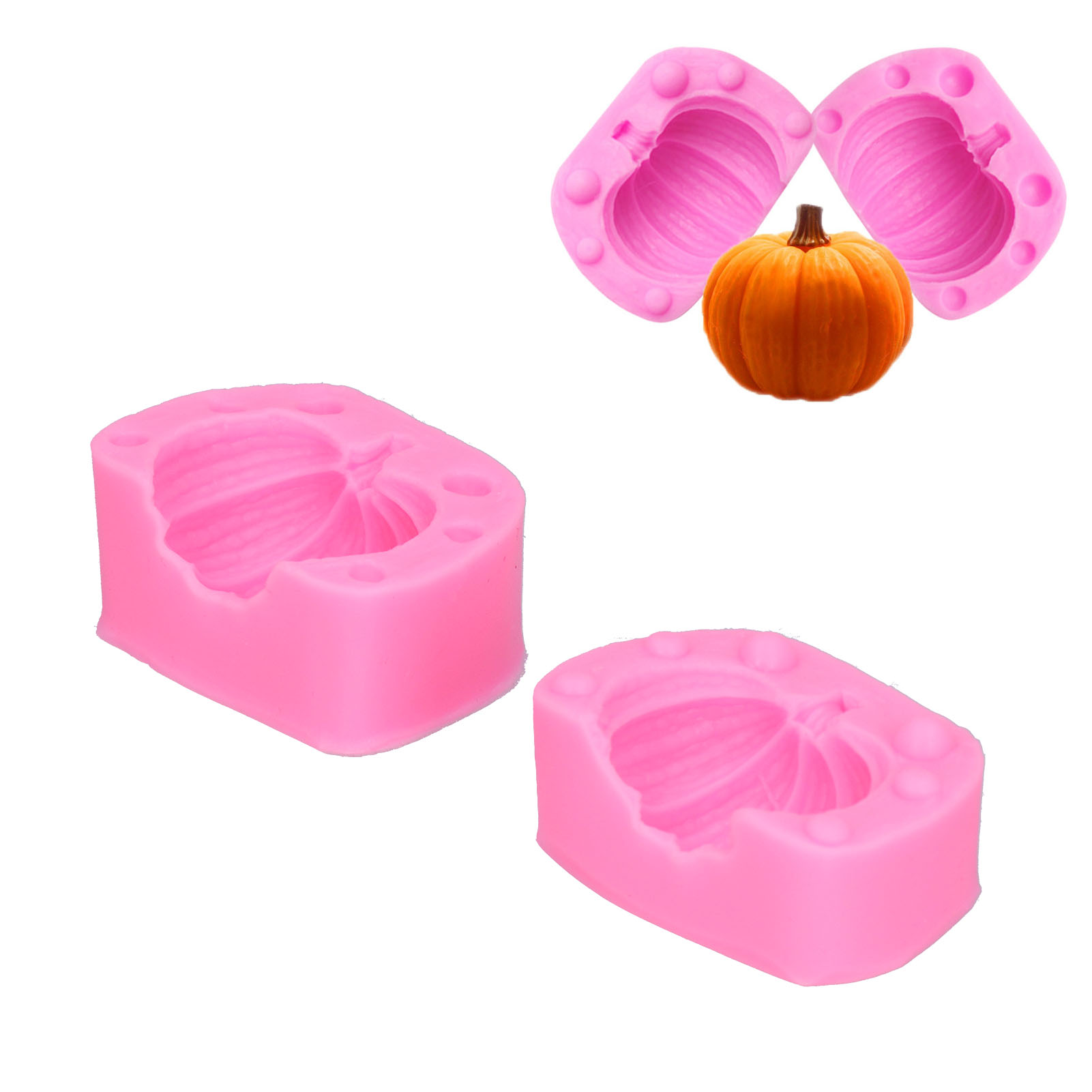 Lebensmittelechte Silikonform In Kürbisform, Mit Cartoon-motiv, Zum Backen, Für Eiscreme, Kuchen Und Sogar Zur Herstellung Handgemachter Seifen (rosa).