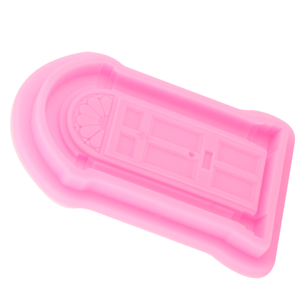 2 Rosa Silikonformen Für Türen Und Fenster, Zum Dekorieren Und Backen. Ideal Für Gebäck, Zuckerpaste Und Kekse.