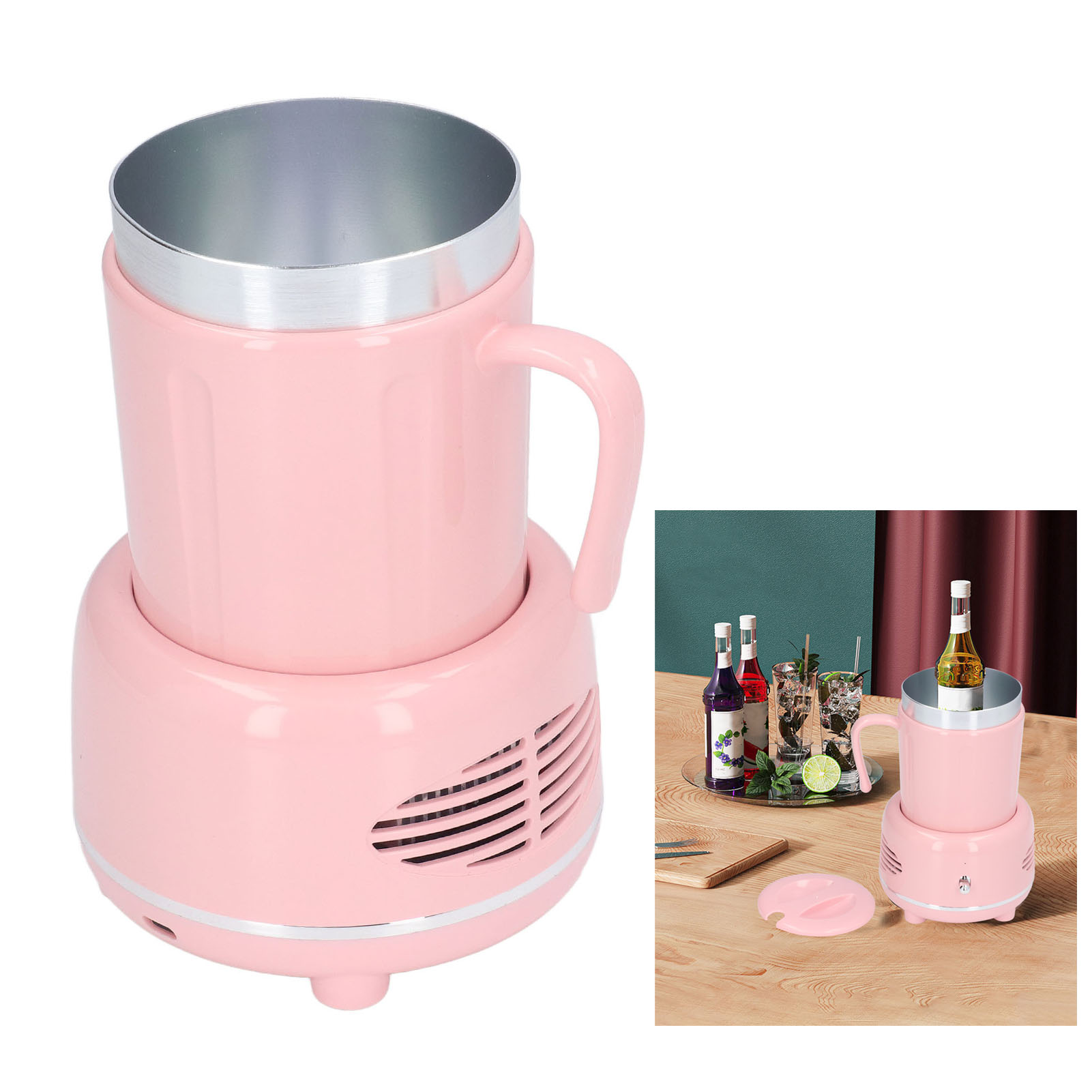 Kühlbecher Für Auto Und Zuhause, Schnellkühlbecher, Getränkespender Für Bier Und Eisgetränke, Kühlbecher Fürs Büro, Rosa.