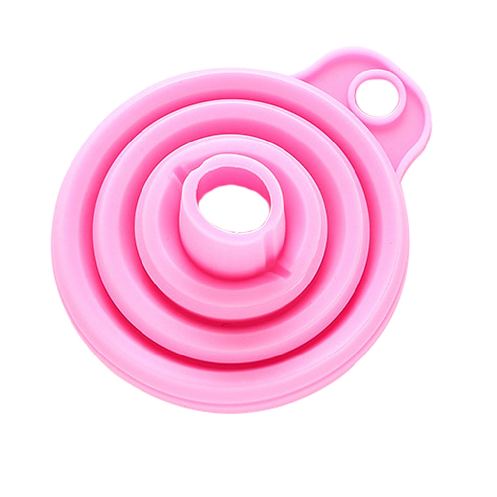 Zusammenklappbarer Silikontrichter In Lebensmittelqualität Für Flüssigkeiten (rosa)