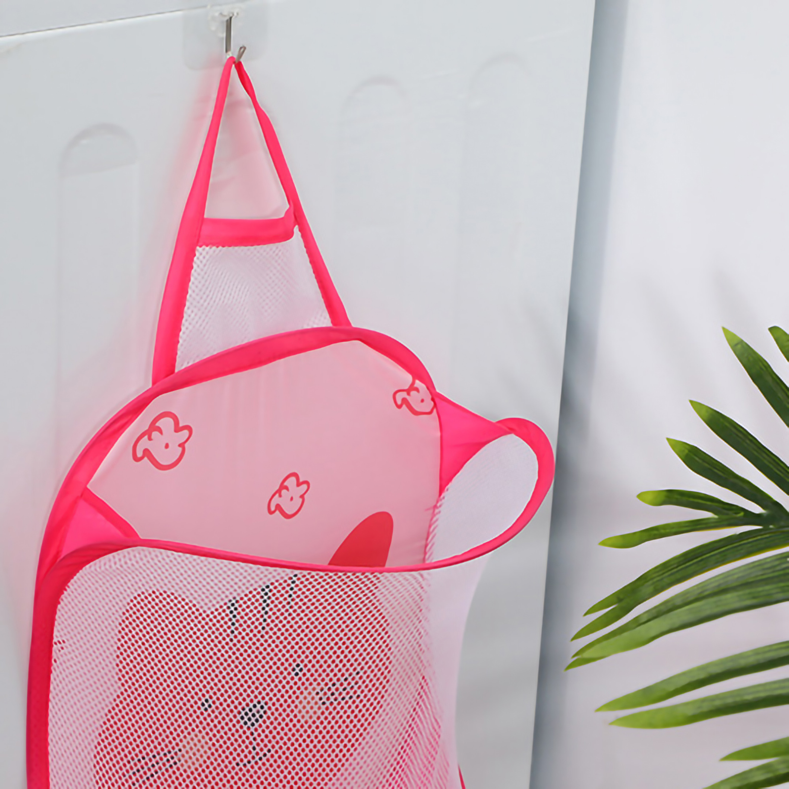 Faltbarer, Wandmontierter Wäschekorb, Badezimmer-wäschekorb, Wandmontierte Kleideraufbewahrung, Rosa Katzenförmiger Hänge-wäschekorb, 304018 Cm.