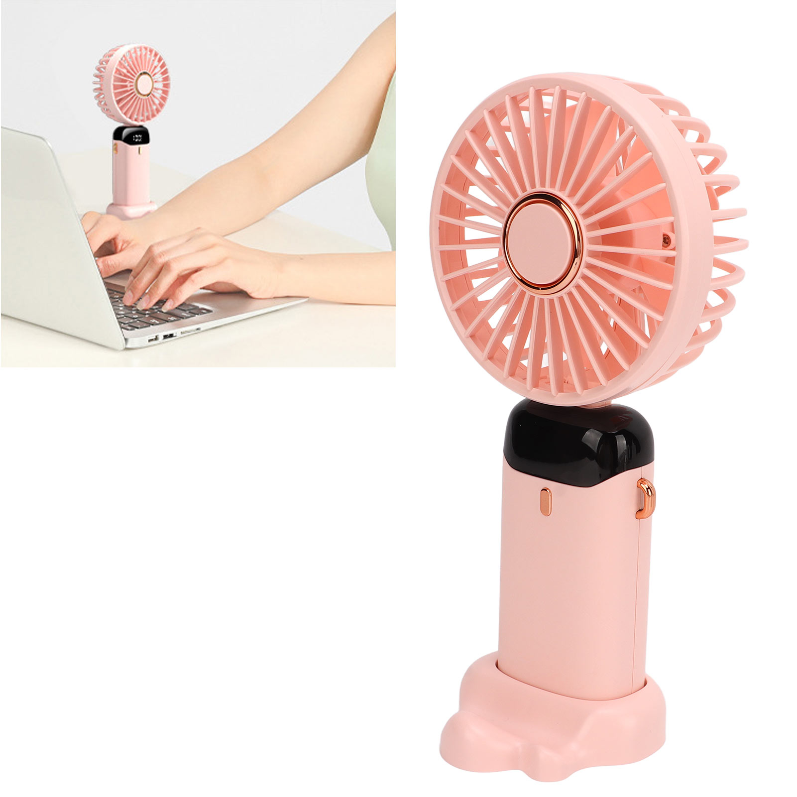 Nackenventilator Mit 5 Geschwindigkeitsstufen, Starker Luftstrom, Led-batterieanzeige, Abnehmbar, Freihändig, Usb-anschluss, Ideal Für Büro, Reisen Und Zuhause.