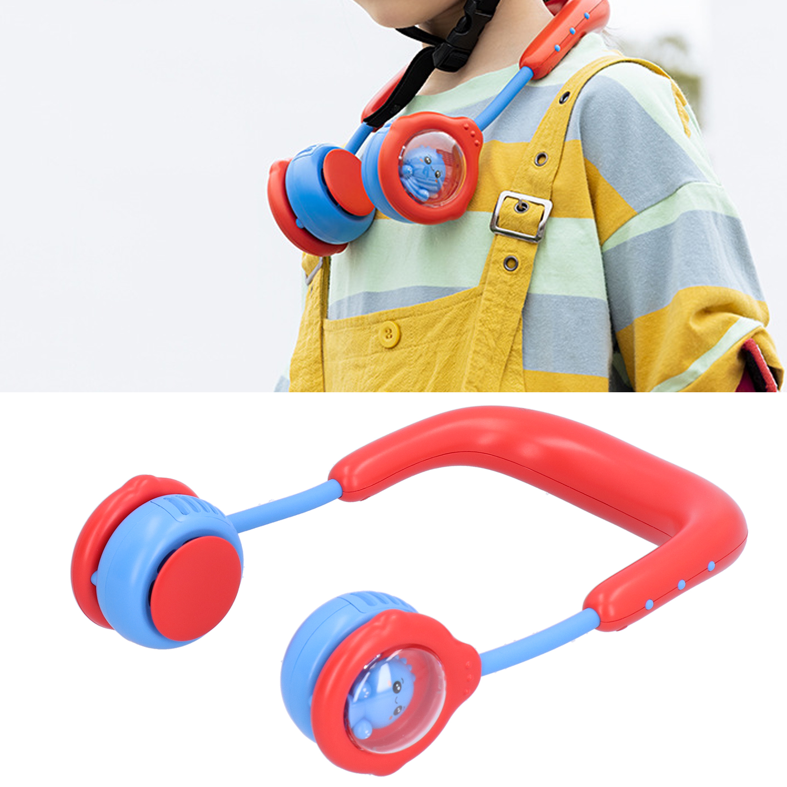 Kinder-nackenventilator, Tragbarer Mini-elektroventilator, Wiederaufladbar Per Usb, Für Zuhause, Outdoor-aktivitäten Und Sport (rot)
