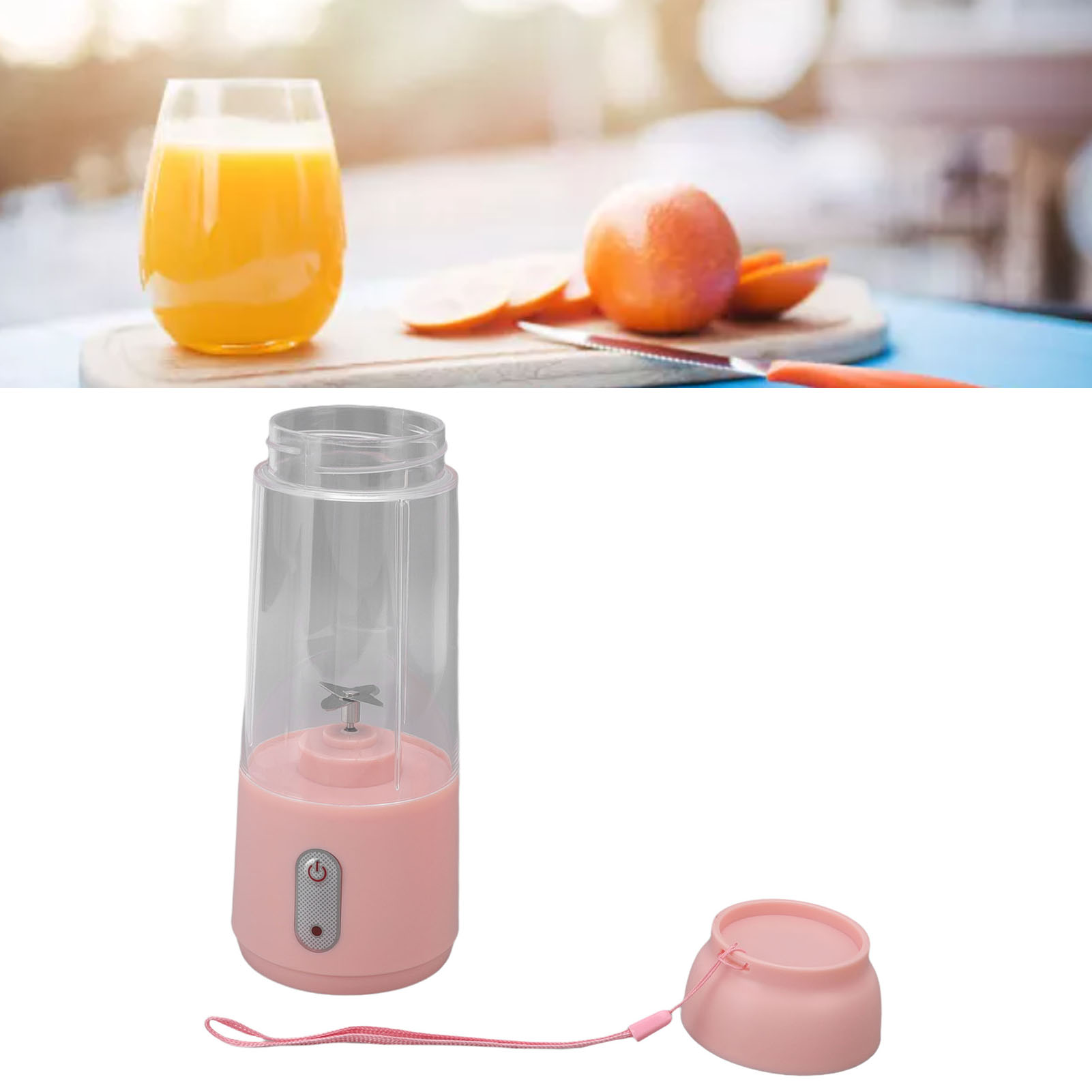 Mini-entsafter, Tragbar, Kabellos, Wiederaufladbar, Rosa Becher