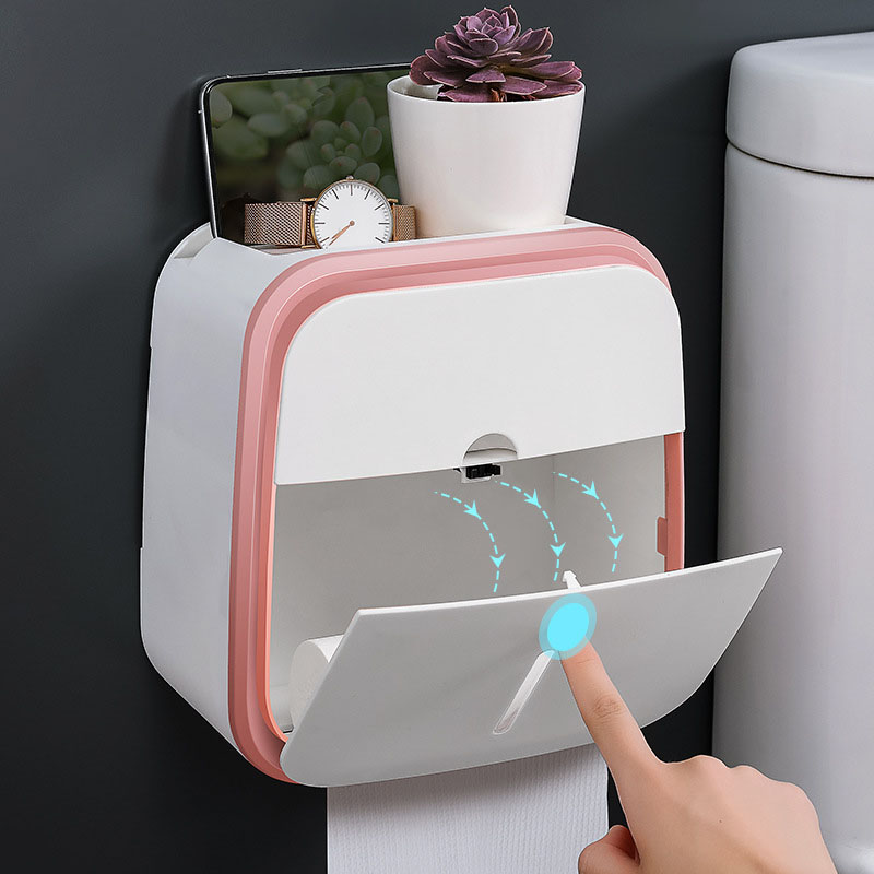 Ablage Für Toilettenpapierboxen, Wandaufbewahrung, Handyhalterung Fürs Badezimmer, Rosa Damenbindenhalter