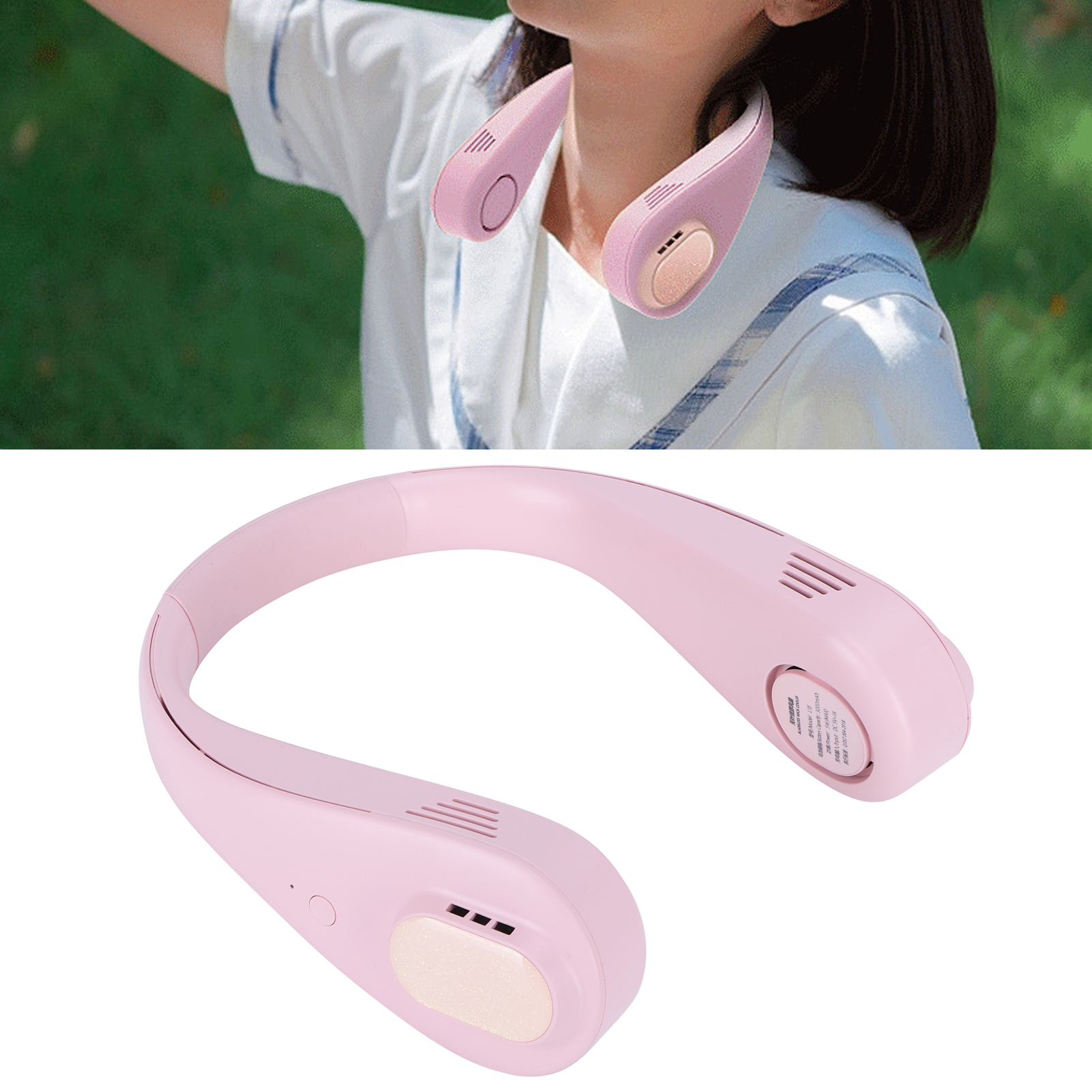 Verstellbarer Rosa Nackenventilator, Tragbarer Mini-usb-ventilator Für Den Außenbereich Und Den Gebrauch Zu Hause