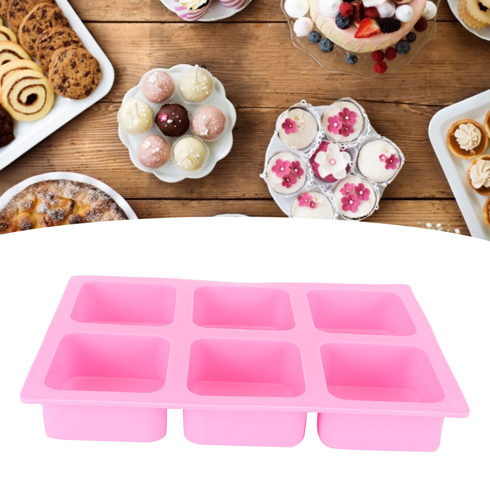 Quadratische Silikonform Mit Sechs Fächern Zur Herstellung Von Handgemachten Seifen Und Kuchenaromen. Diy-werkzeug Für Die Seifenherstellung.