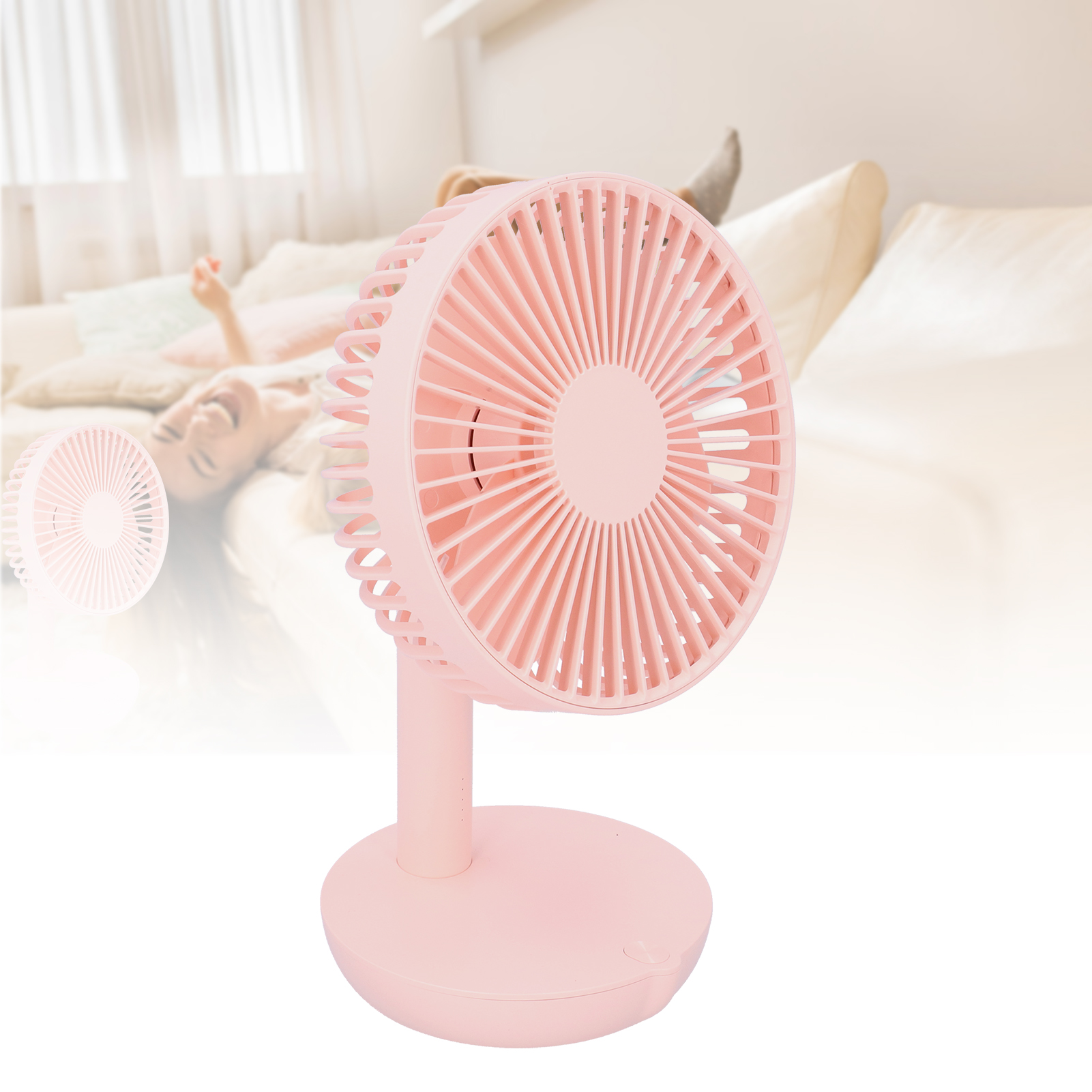 Wiederaufladbarer Und Leiser Oszillierender Tischventilator, Bequem Und Einfach Über Usb Aufzuladen, Für Zuhause Und Schule (rosa)