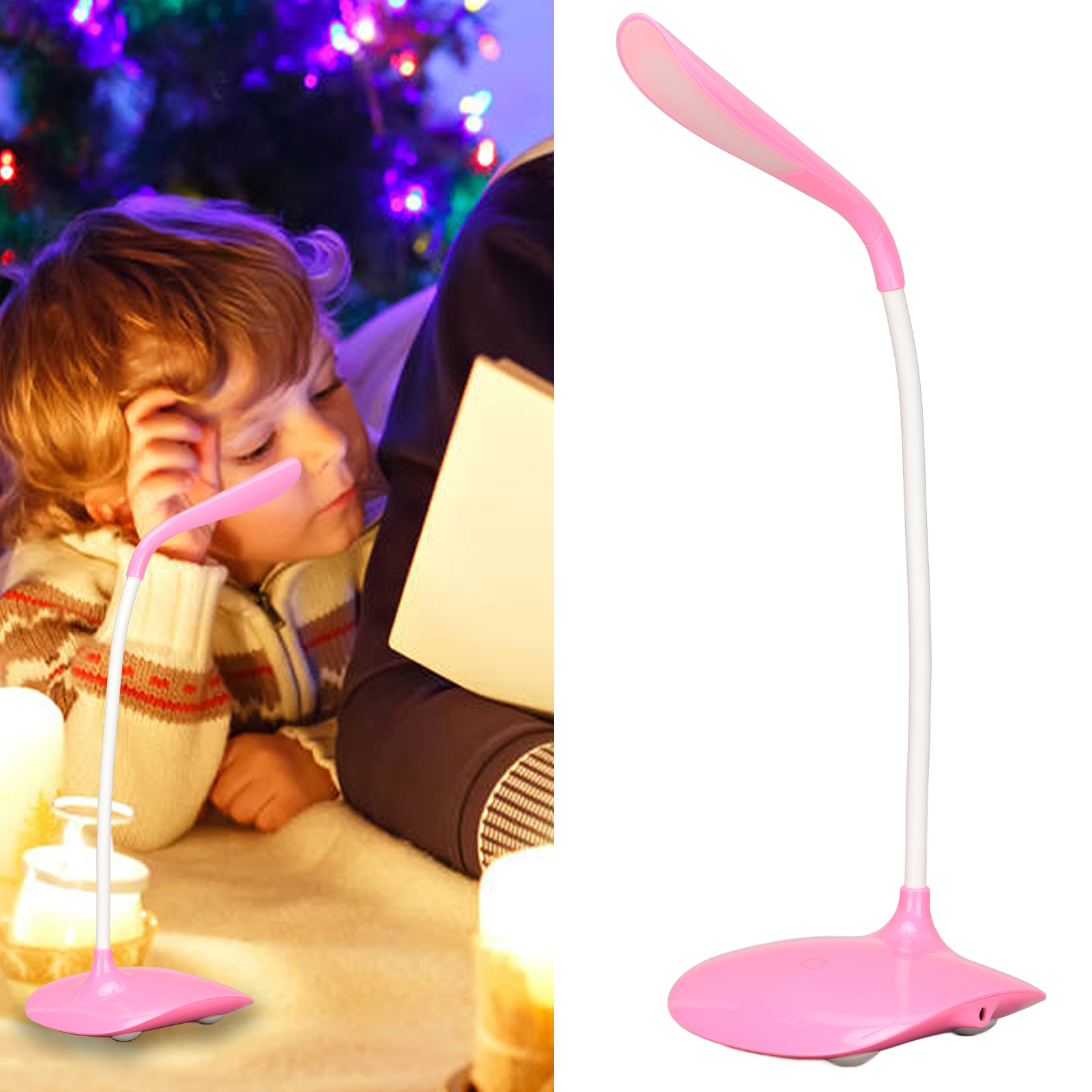 Stilvolle Led-schreibtischlampe, Komfortable Berührungsempfindliche Leselampe, 360° Verstellbar, Usb-aufladbar