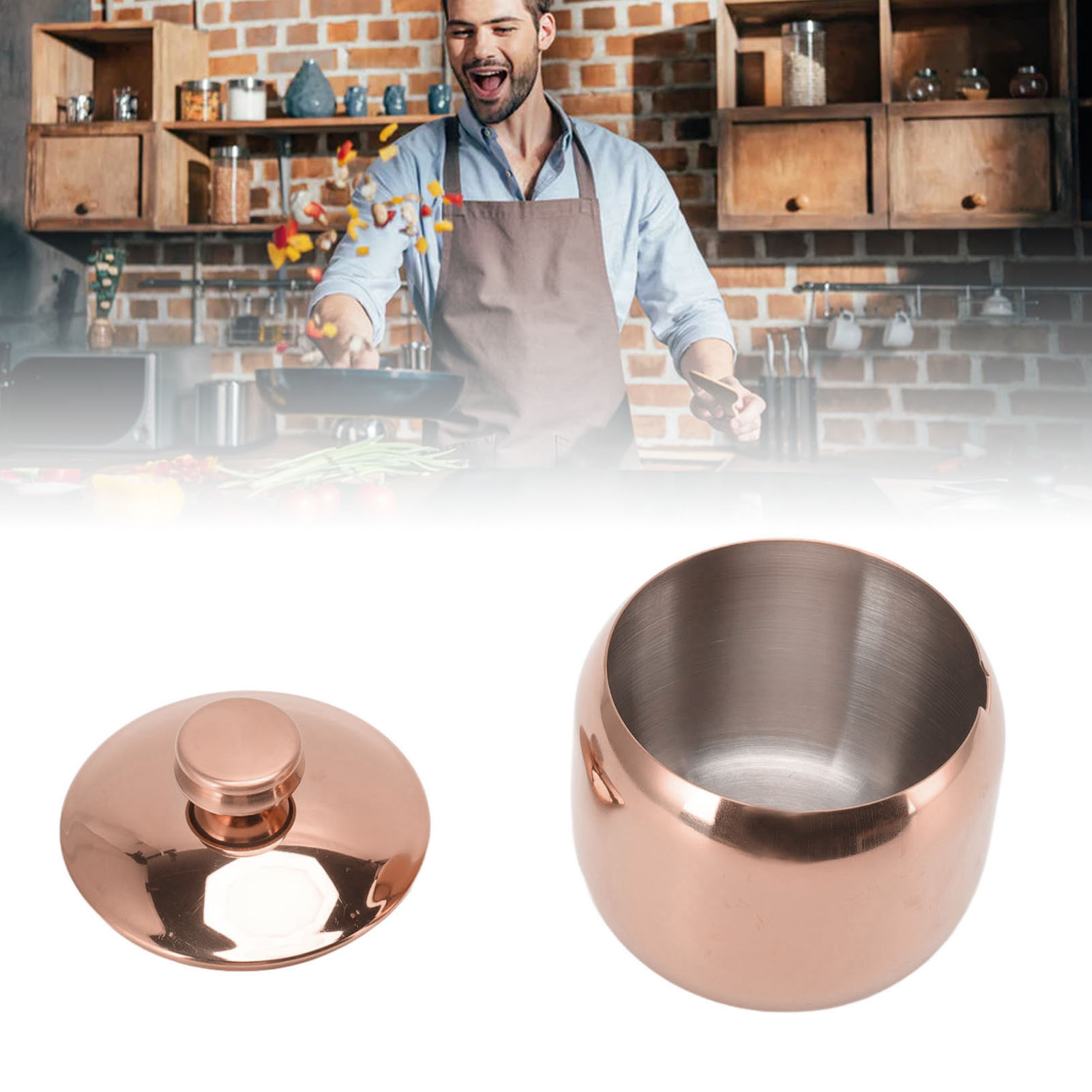 Vergoldetes Edelstahl-gewürz-/salz-/zucker-/pfefferglas Mit Deckel, Roségold