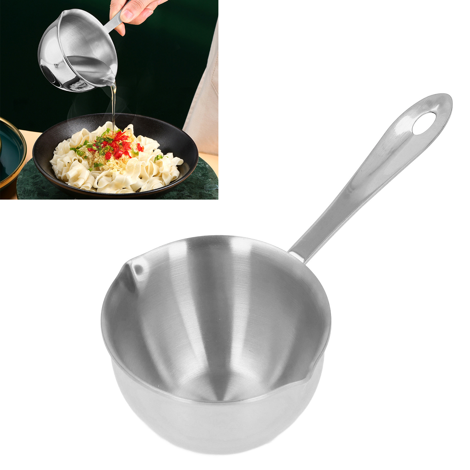 Professioneller Edelstahl-kochtopf Mit Ausgießer Für Die Heimische Küche, Ideal Für Milchschokolade Und Heiße Öle (silberfarben).