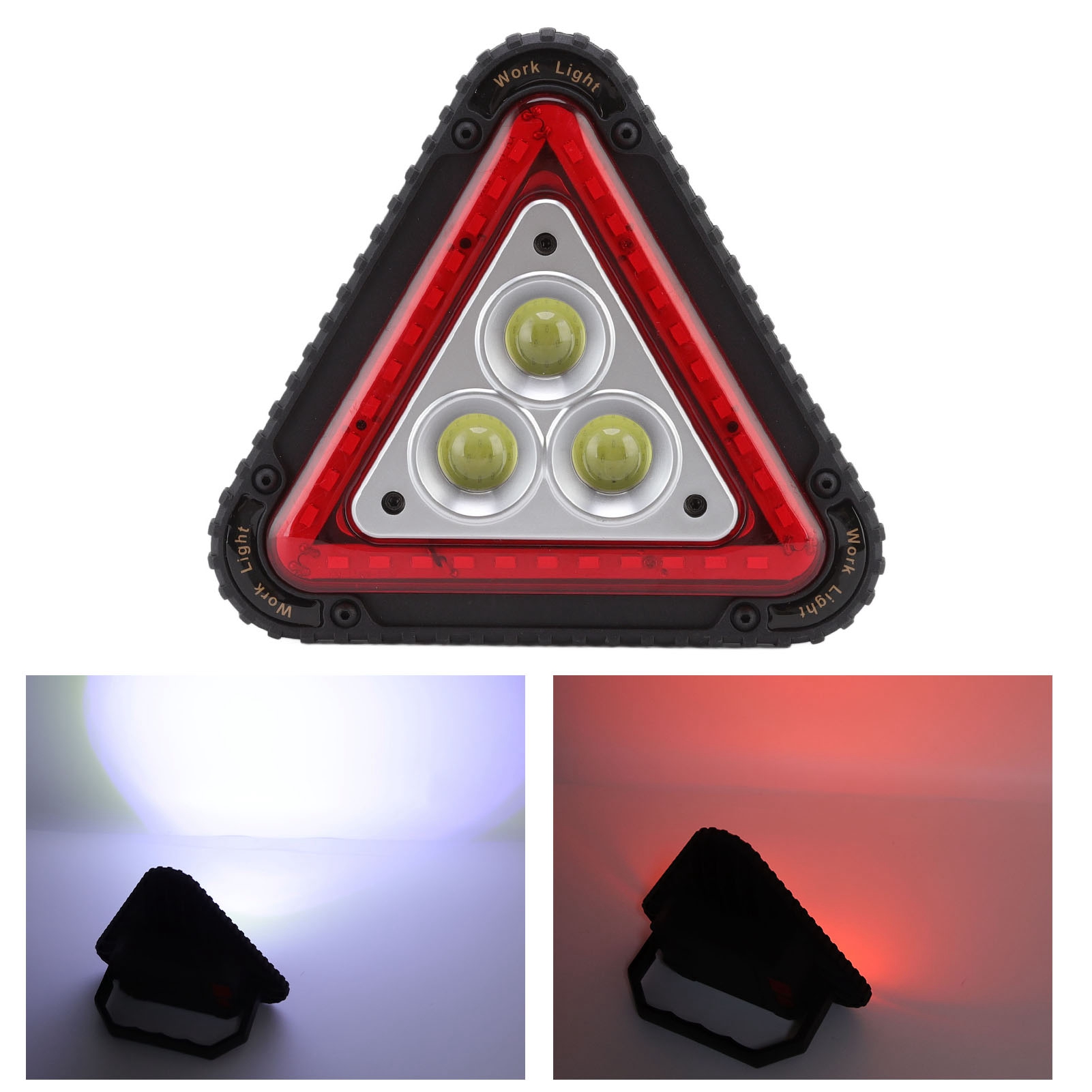 Dreieckige Multifunktionale Cob-arbeitsleuchte, Rotes Signallicht, Usb-aufladbar, Geeignet Für Outdoor-camping.