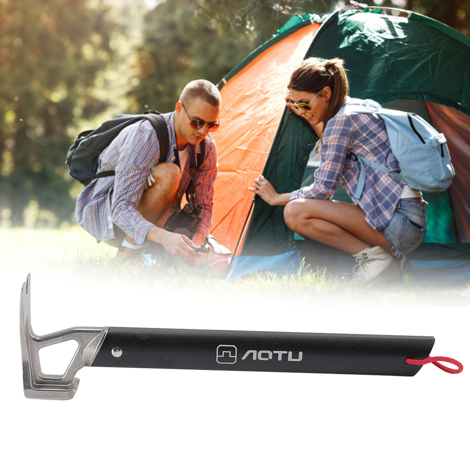 31 Cm Hammer Mit Leichtem Griff Aus Aluminiumlegierung Und Edelstahl Für Zeltaufnahmen In Den Bergen Und Beim Camping (schwarz)