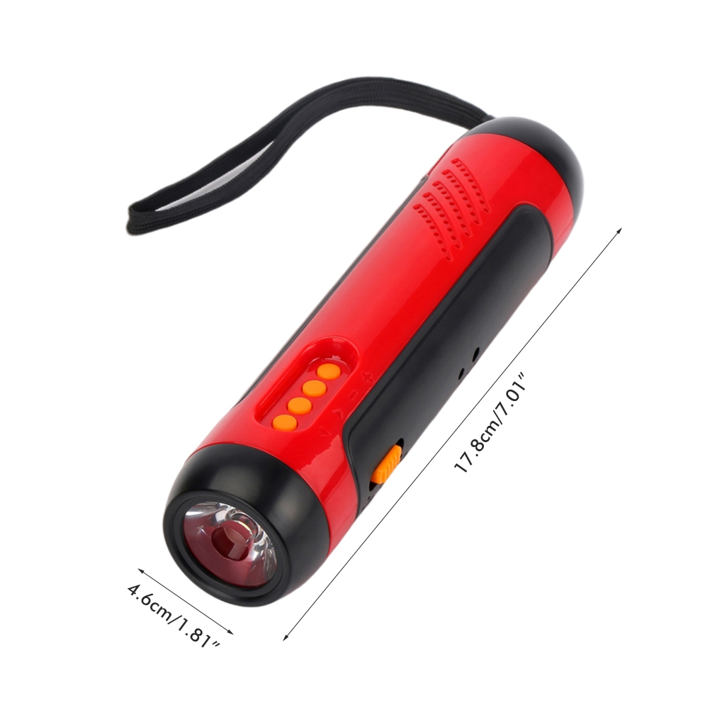 1 Tragbarer Externer Akku, Kurbelradio, Alarm, Led-licht, Wiederaufladbare Taschenlampe (rot)