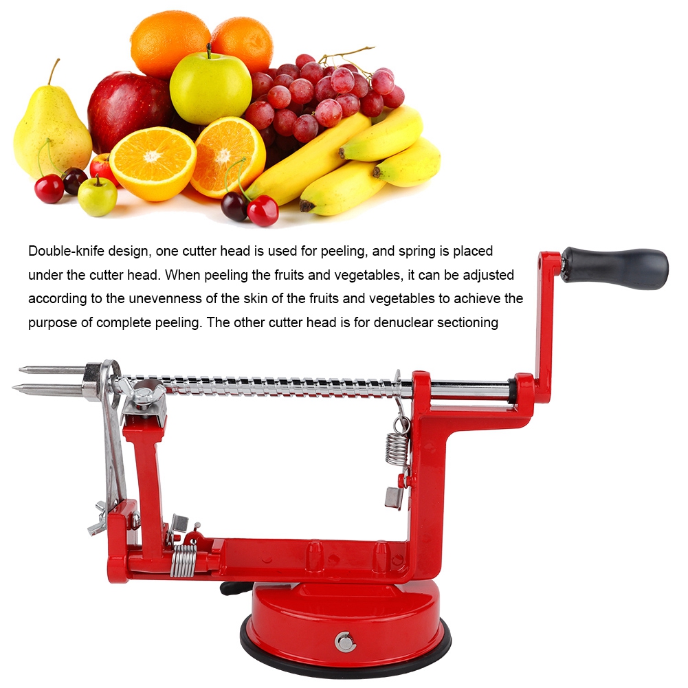Multifunktionaler 3-in-1-obstschäler Aus Metall Mit Handkurbel, Küchenhelfer