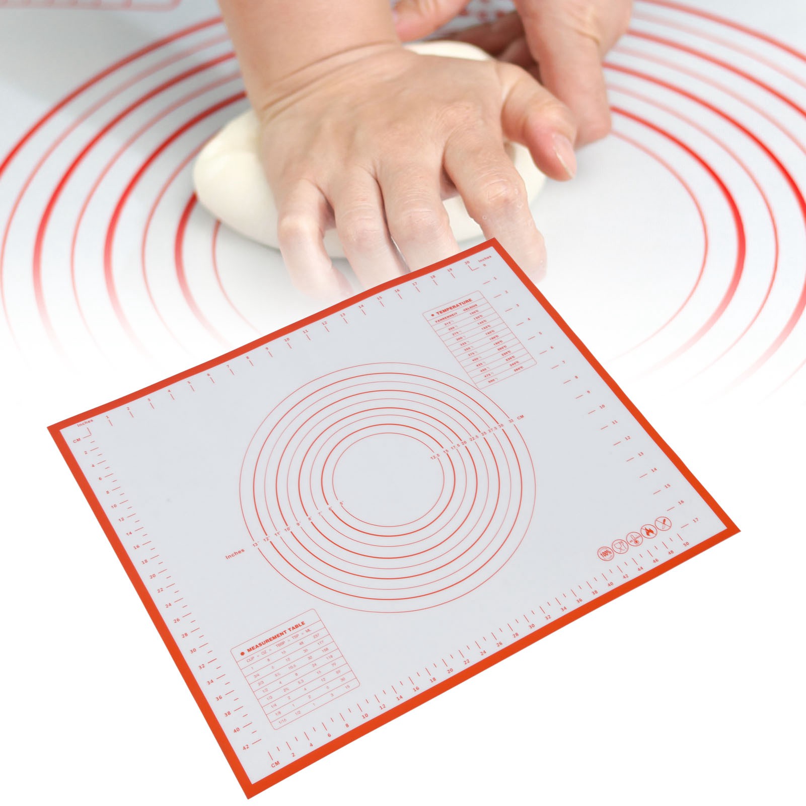 Platin-silikon-knetmatte Mit Farbverlauf, Antihaftbeschichtet, Zum Backen, Ausrollen Und Kneten Von Teig – Rot
