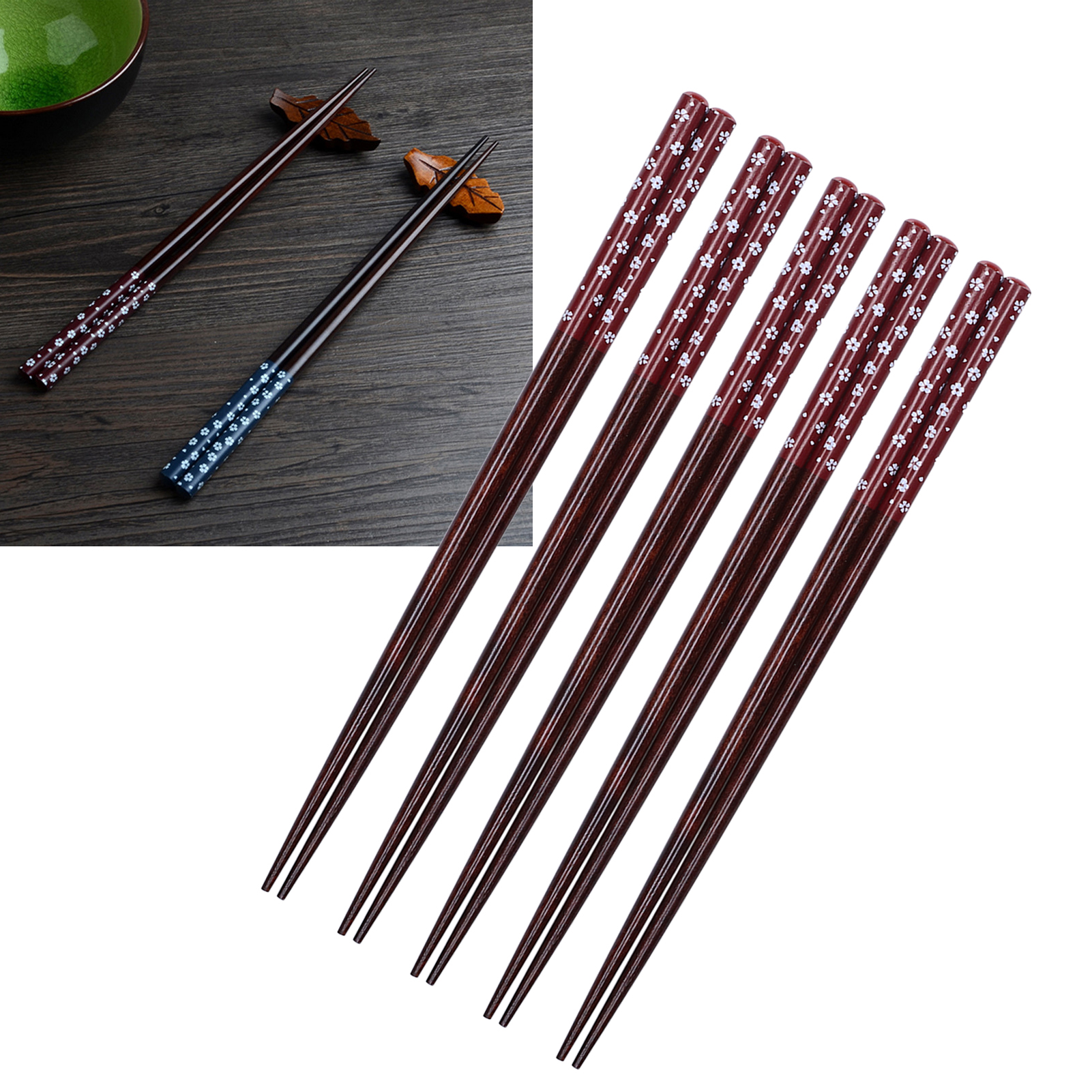 Spitz Zulaufende Japanische Essstäbchen Mit Wärmeübertragungsfunktion, Ohne Schildpattmuster, Geeignet Für Sushi, Desserts, Kochen Und Den Gebrauch Zu Hause, Rot.