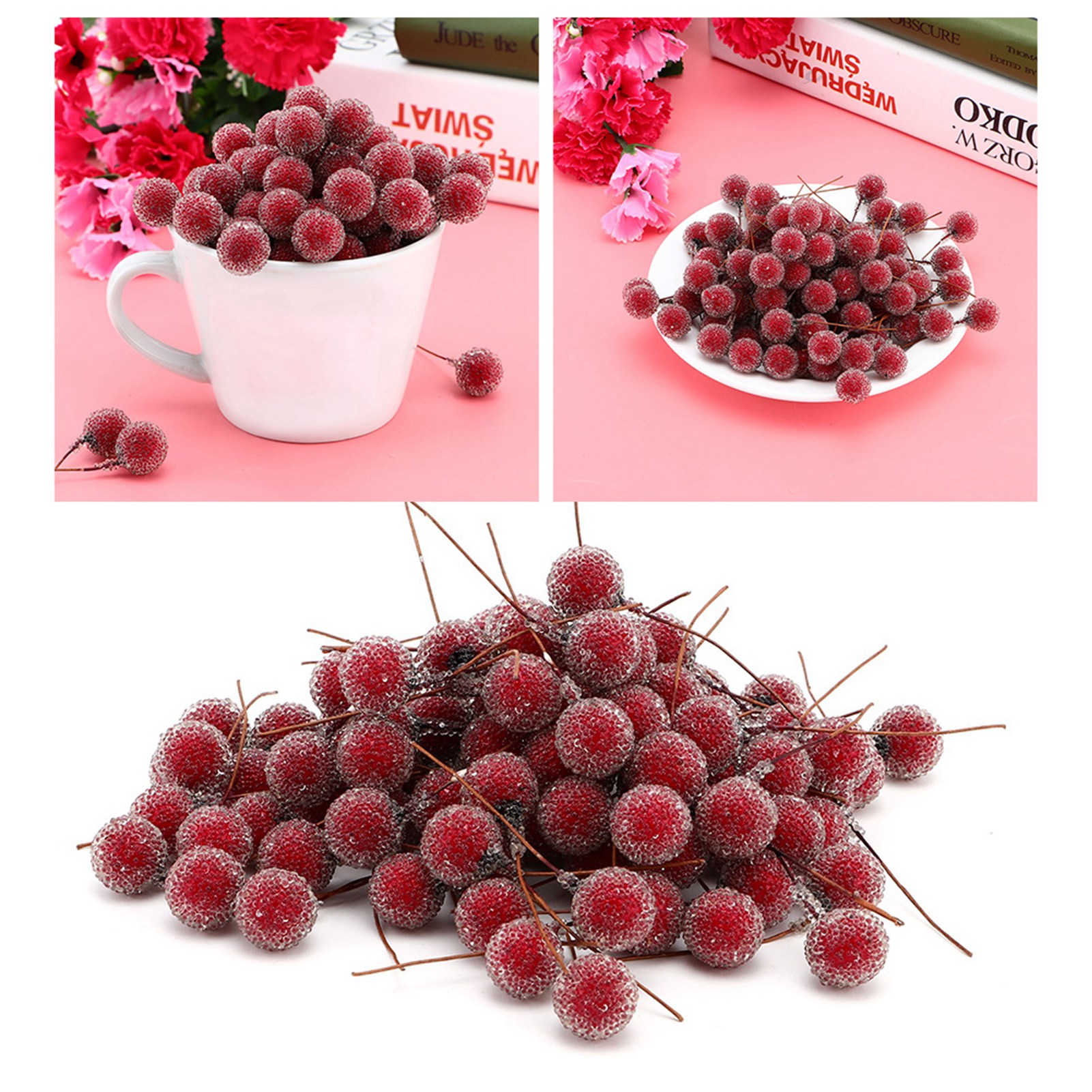 100 Künstliche Mini-stechpalmenbeeren Mit Zuckerguss Für Dekorationen Zu Hause, Bei Hochzeiten Und Partys