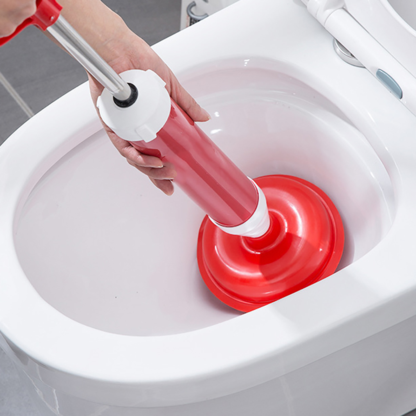 Haushalts-badezimmer-staubsauger, Länglicher Zylinderförmiger Toilettenabflussreiniger, Werkzeug Zur Reinigung Von Toilettenbodenabläufen, Edelstahlstange Mit Stahlband Und Kleinem Kopf.