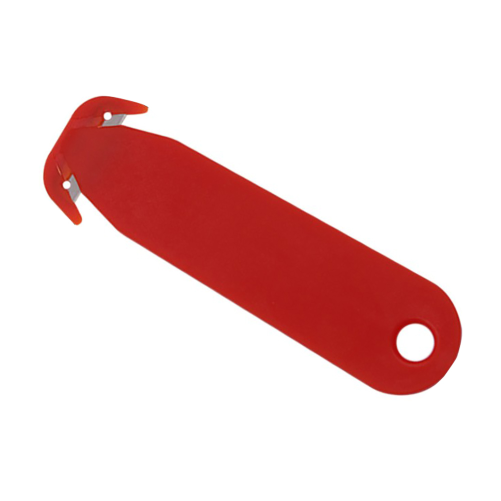 Dosenöffner, Auspacker, Seilschneider, Doppelseitiges Sicherheitsmesser, Rot.