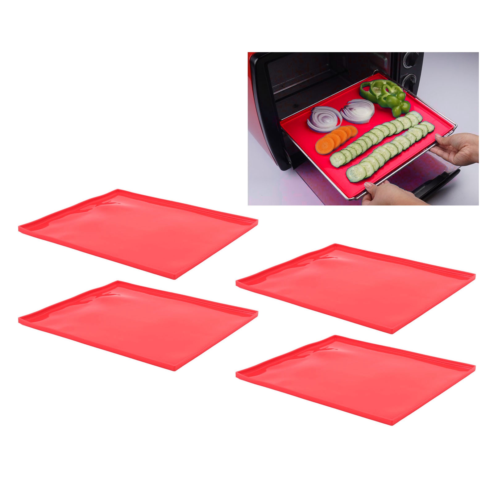 Flexible, Antihaftbeschichtete Backmatte Aus Lebensmittelechtem Silikon Mit Erhöhtem Rand, Ideal Für Kekse.