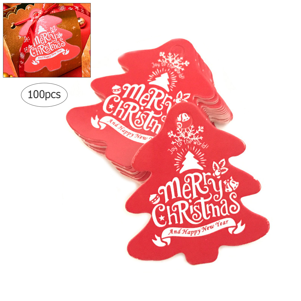 100 Weihnachtsetiketten Für Gebäck, Grußkarten Und Rote Weihnachtsbäume (im Angebot)