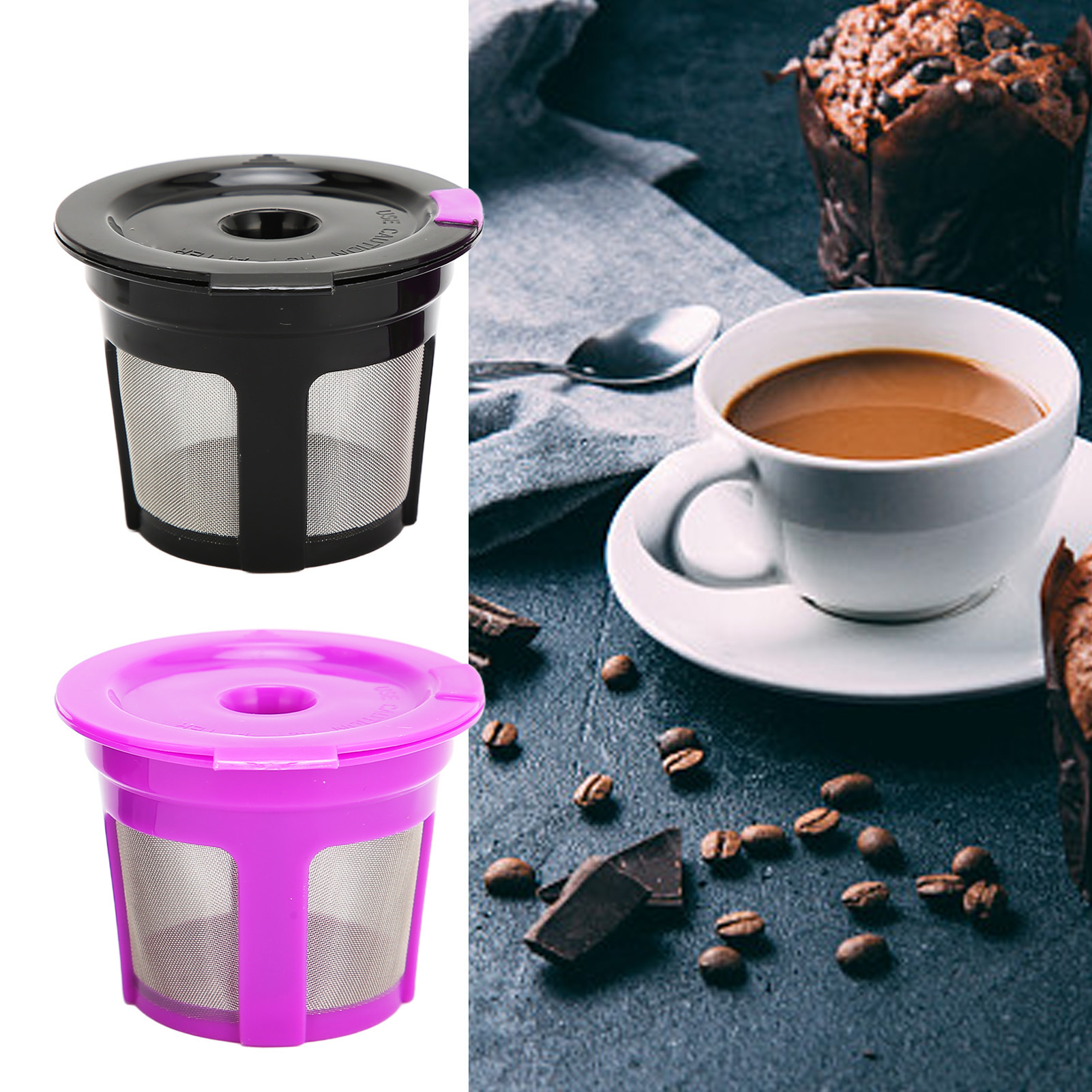 Zwei Kaffeekapselfilter, Kunststofffilterbecher Und Wiederbefüllbare Kaffeekapselbecher Werden Zusammen Verkauft.