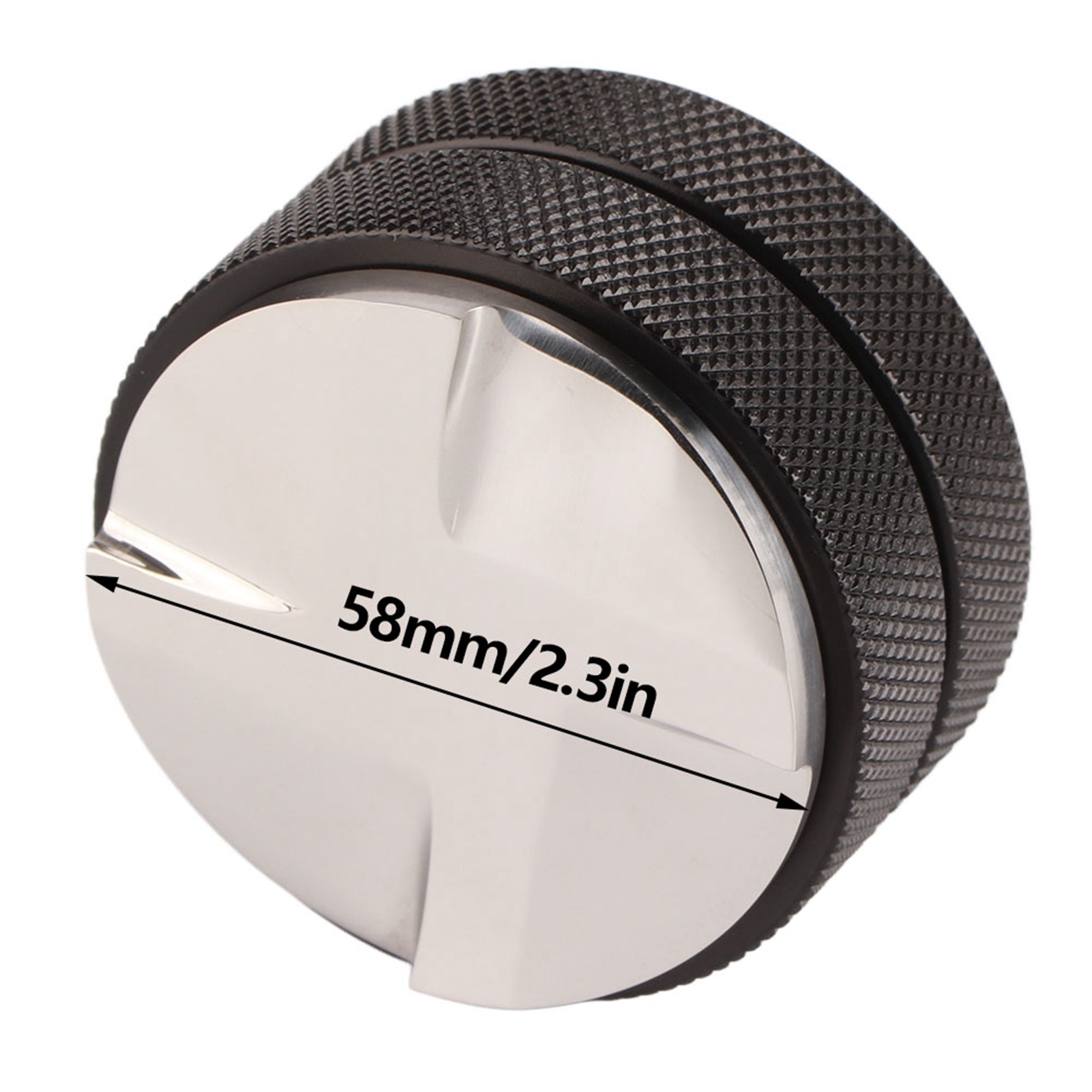 58 Mm Edelstahl-kaffeepresse Mit Rutschfester Oberfläche Für Den Gewerblichen Einsatz (4 Abgewinkelte Seitenflächen, Schwarz)