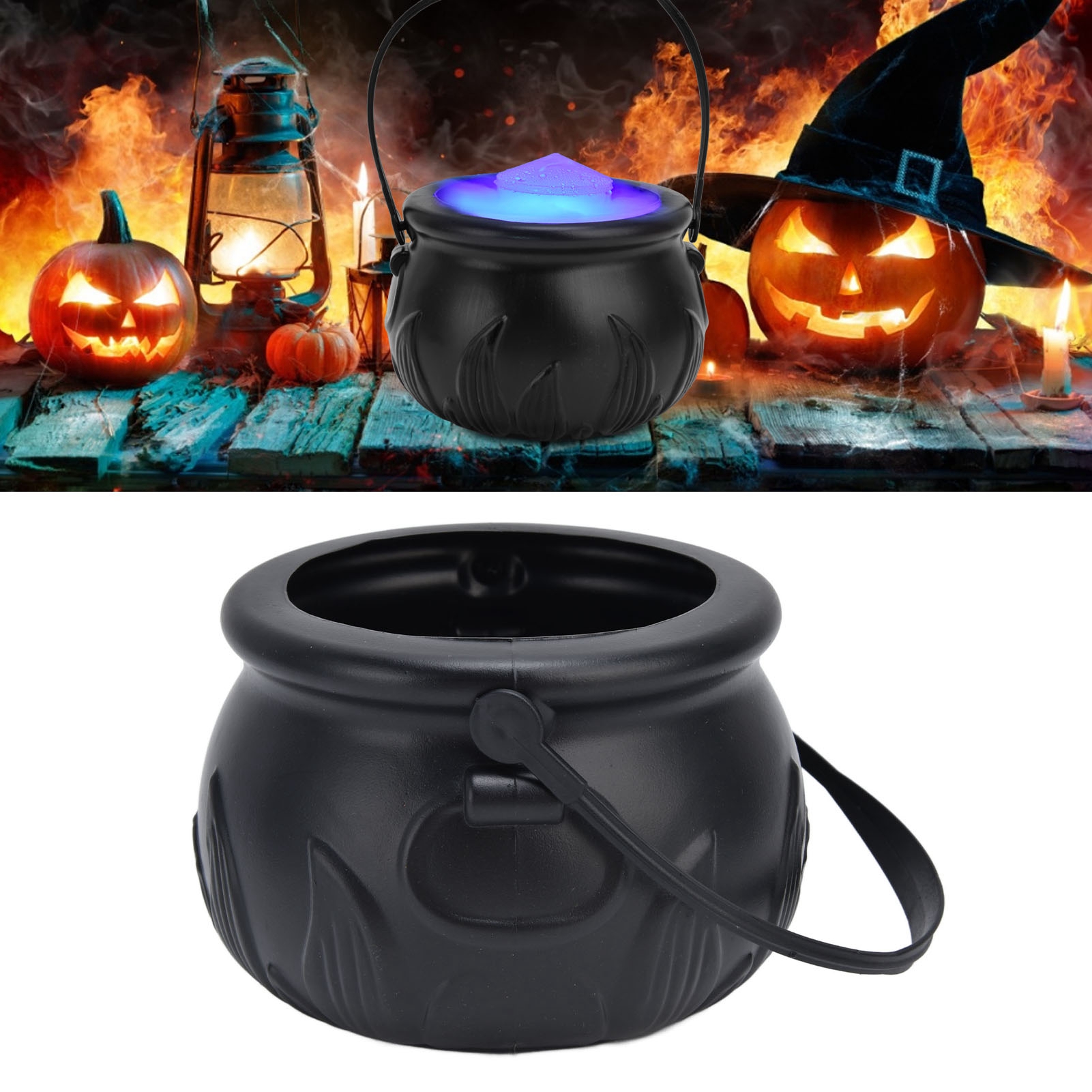 Dekorativer Led-strahler Mit Schwarzem Flammeneffekt, Ideal Für Halloween Und Partys. Stromversorgung: 100–240 V Wechselstrom. Eu-stecker.