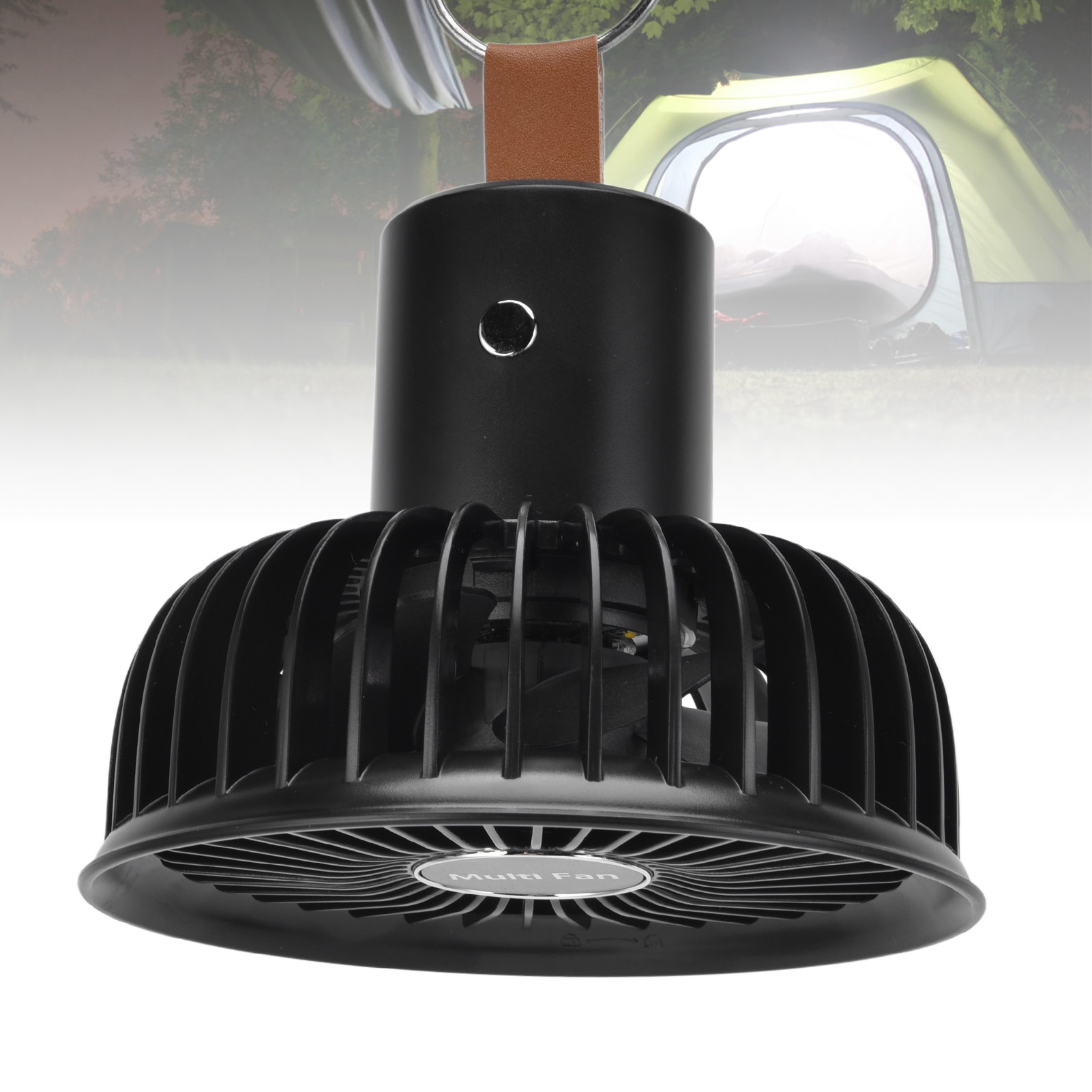 Multifunktionaler Hängeventilator Für Den Außenbereich, Tragbarer Ventilator, Usb-aufladbar, Schwarz