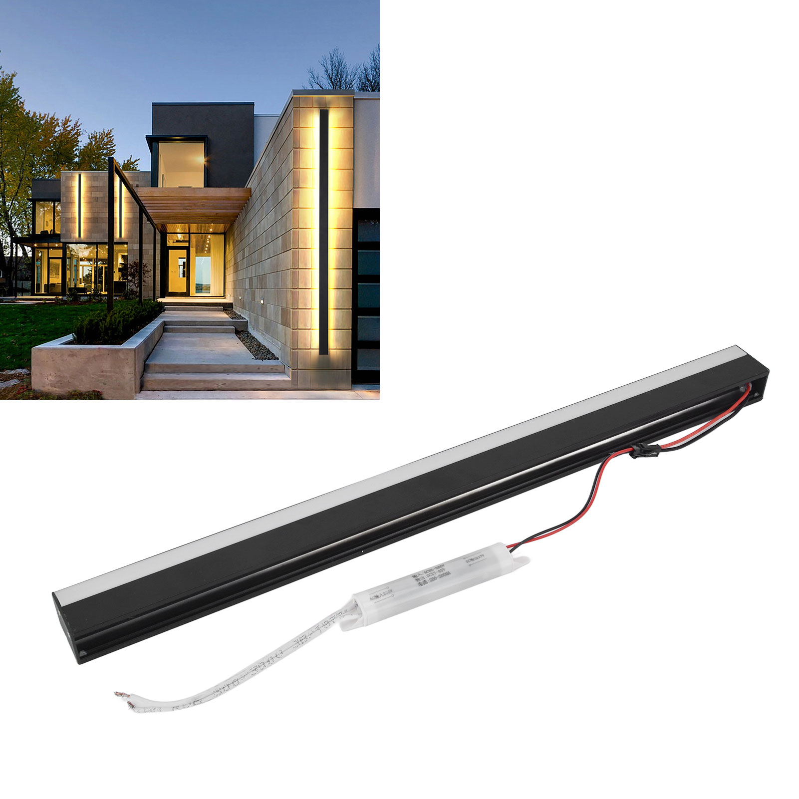 Moderne Led-wandleuchte Mit Metallband, 50 Cm Lang, Ideal Für Villen, Veranda- Oder Einfahrtsbeleuchtung.