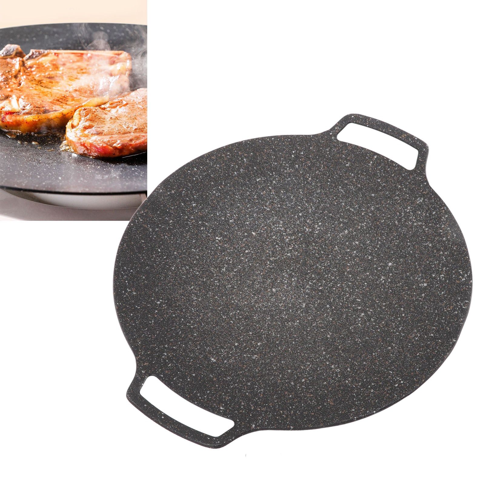 Koreanische Grillplatte, Antihaft-grillplatte, 36 Cm Universelle Runde Pfanne, Für Den Gebrauch Zu Hause Und Im Freien.