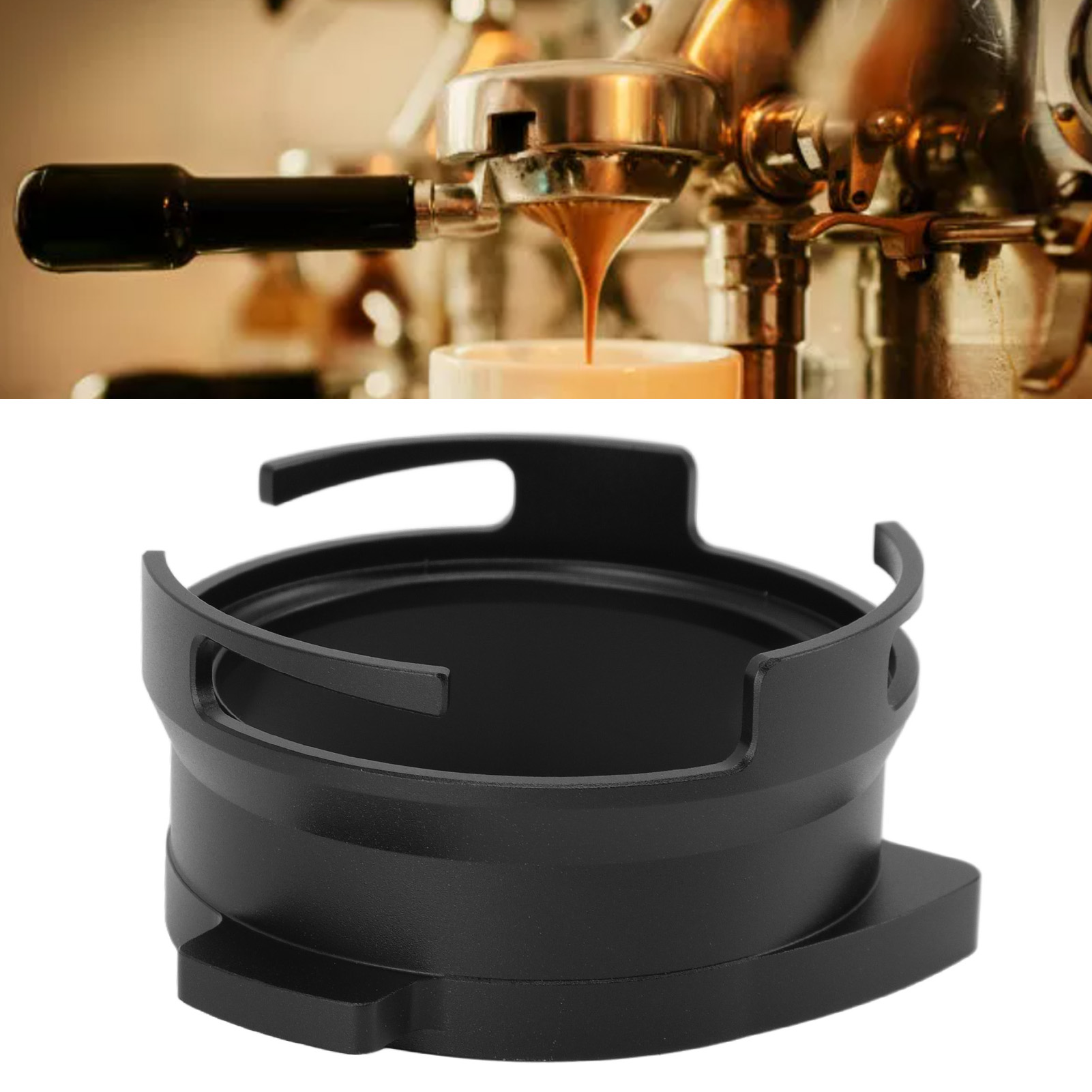 54-mm-griffadapter Für Platinum Series 8 Kaffeemaschinen Mit Staubabweisendem Auffangring Aus Aluminiumlegierung Für Gemahlenen Kaffee (schwarz)