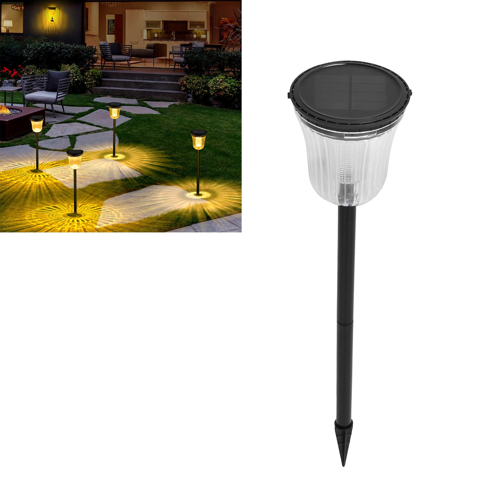 Wasserdichte Led-solar-gartenleuchte, Landschaftsbeleuchtung, Dekorative Solar-wegeleuchte Für Terrasse, Hof, Villa Oder Garten.